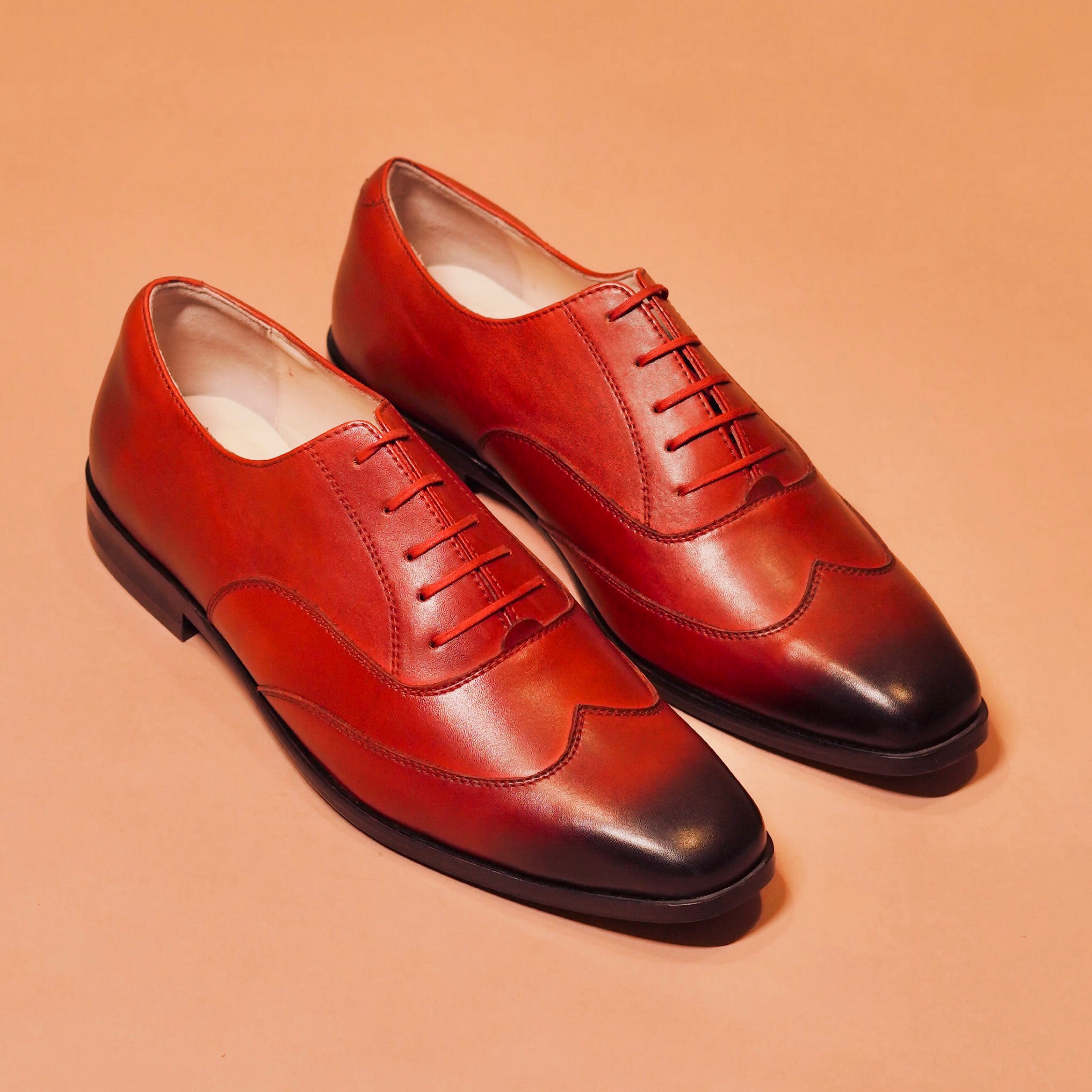 Preglo Bruno | Reddish brown full-grain leather Oxfords
