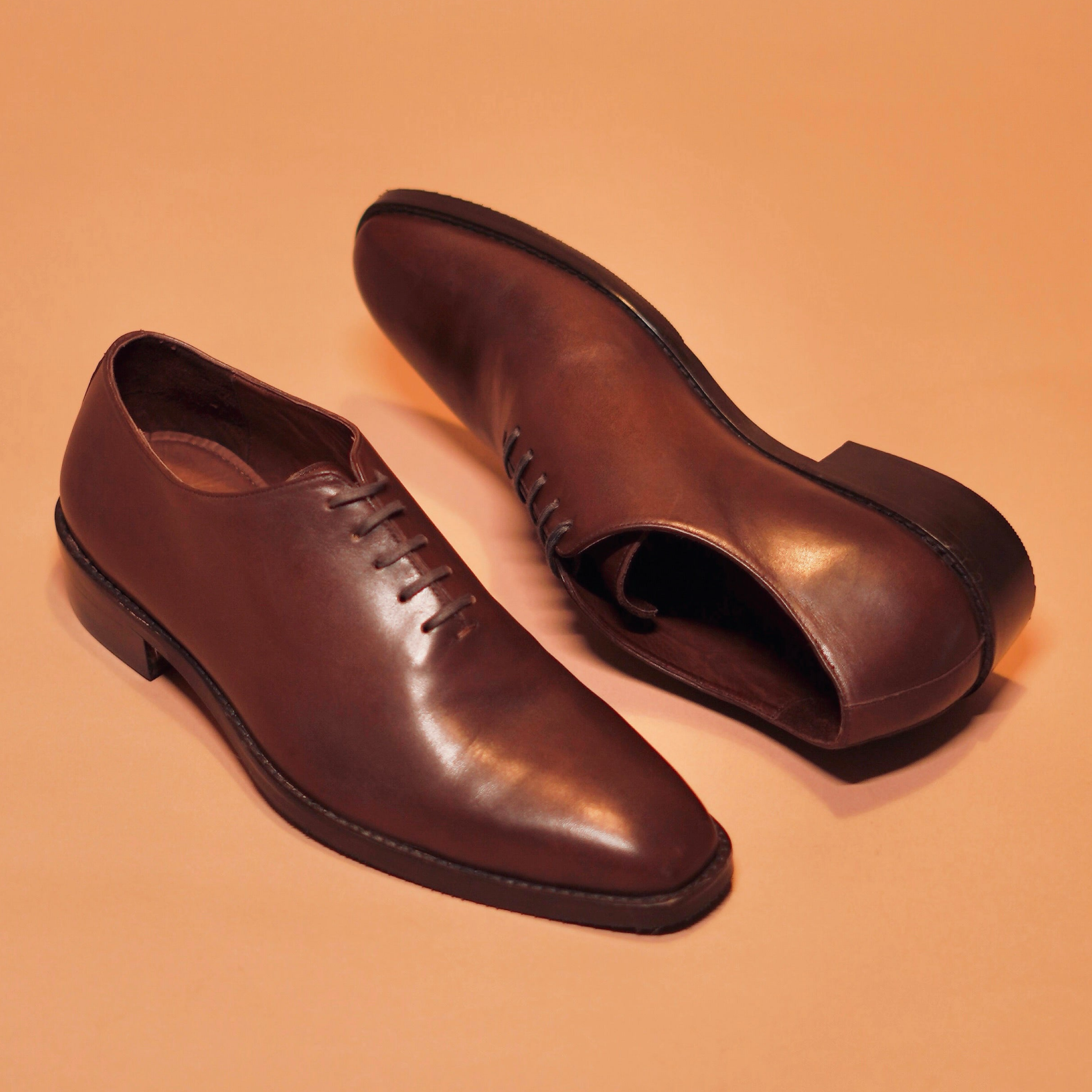 Cubano Bruno | Brown leather Cuban-heeled Oxfords