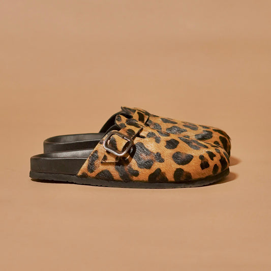 Leopardo Nero cork clog