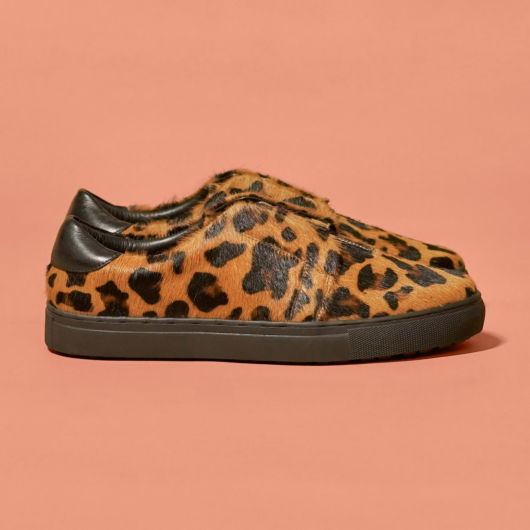 Pigro Leopardo Nero | Leopard Print Hair-On Leather Zip Shoes