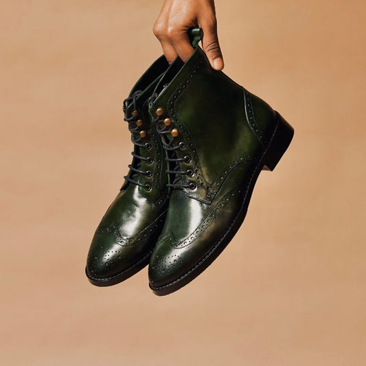 Close-up of brogue perforation detailing