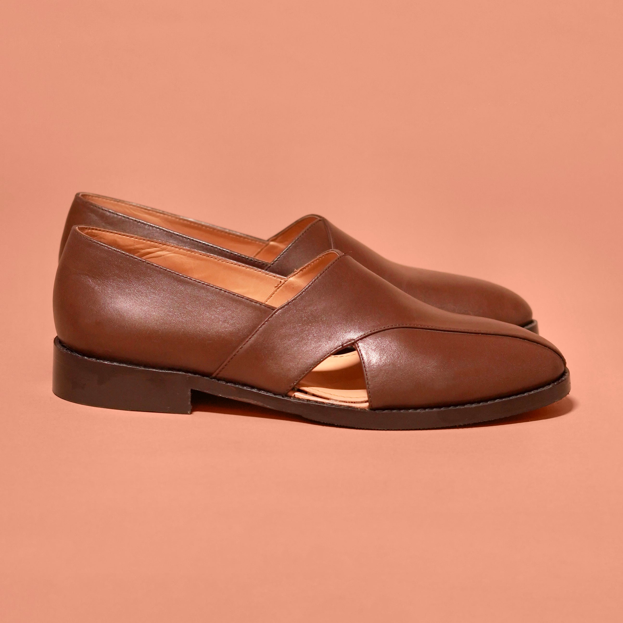 Pesha Scarpo Marrone | Brown leather Peshawaris
