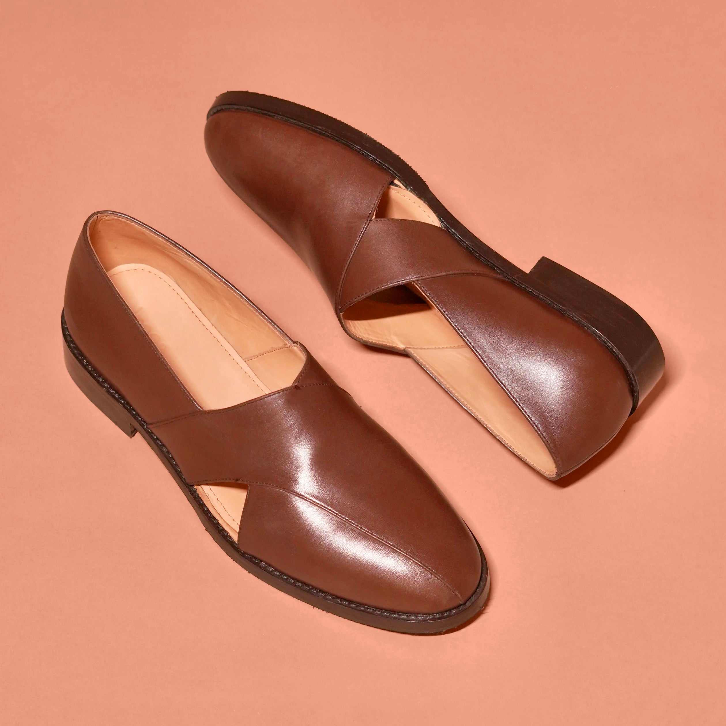 Pesha Scarpo Marrone | Brown leather Peshawaris