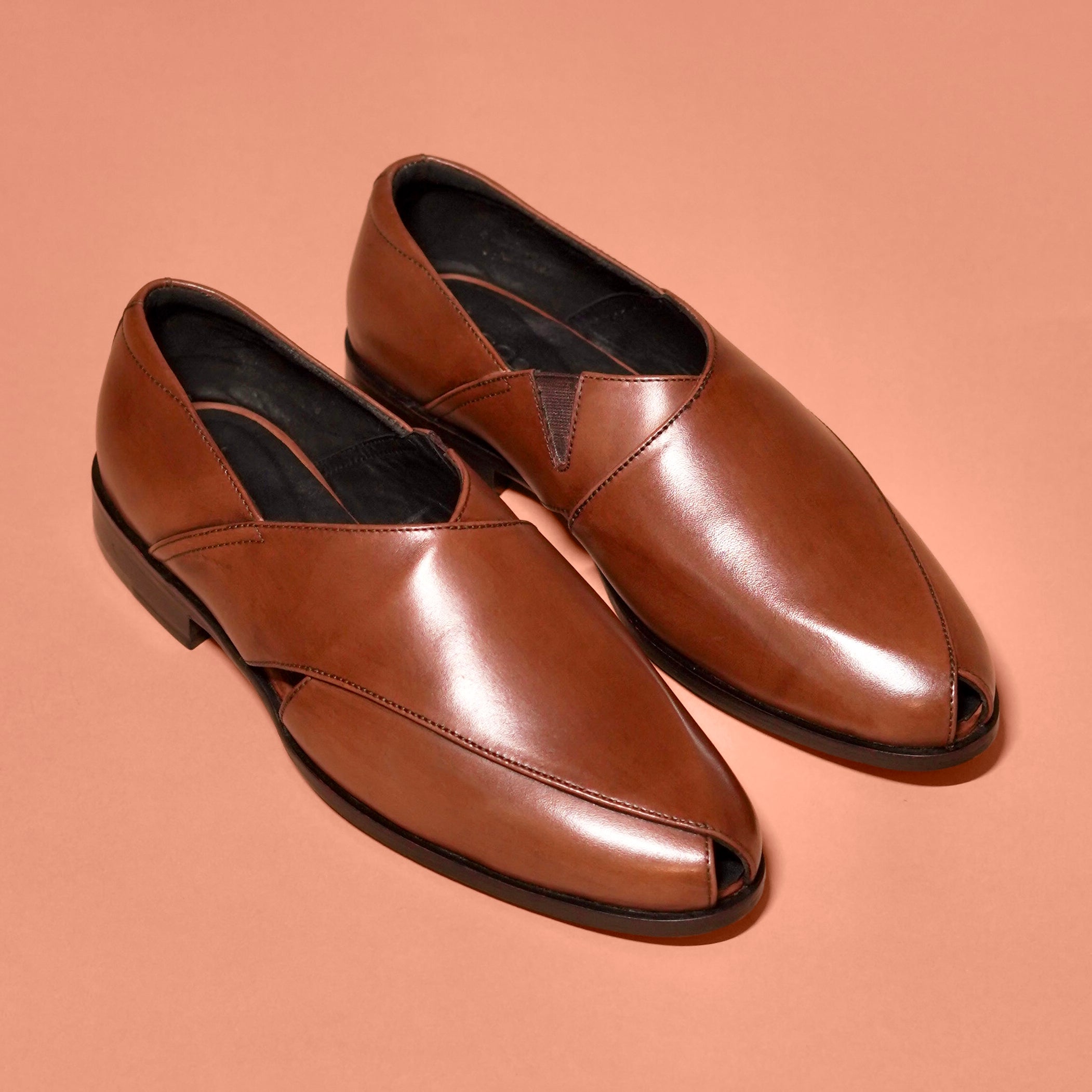 Pesha Scarpo Bruno | Dark brown leather Peshawaris