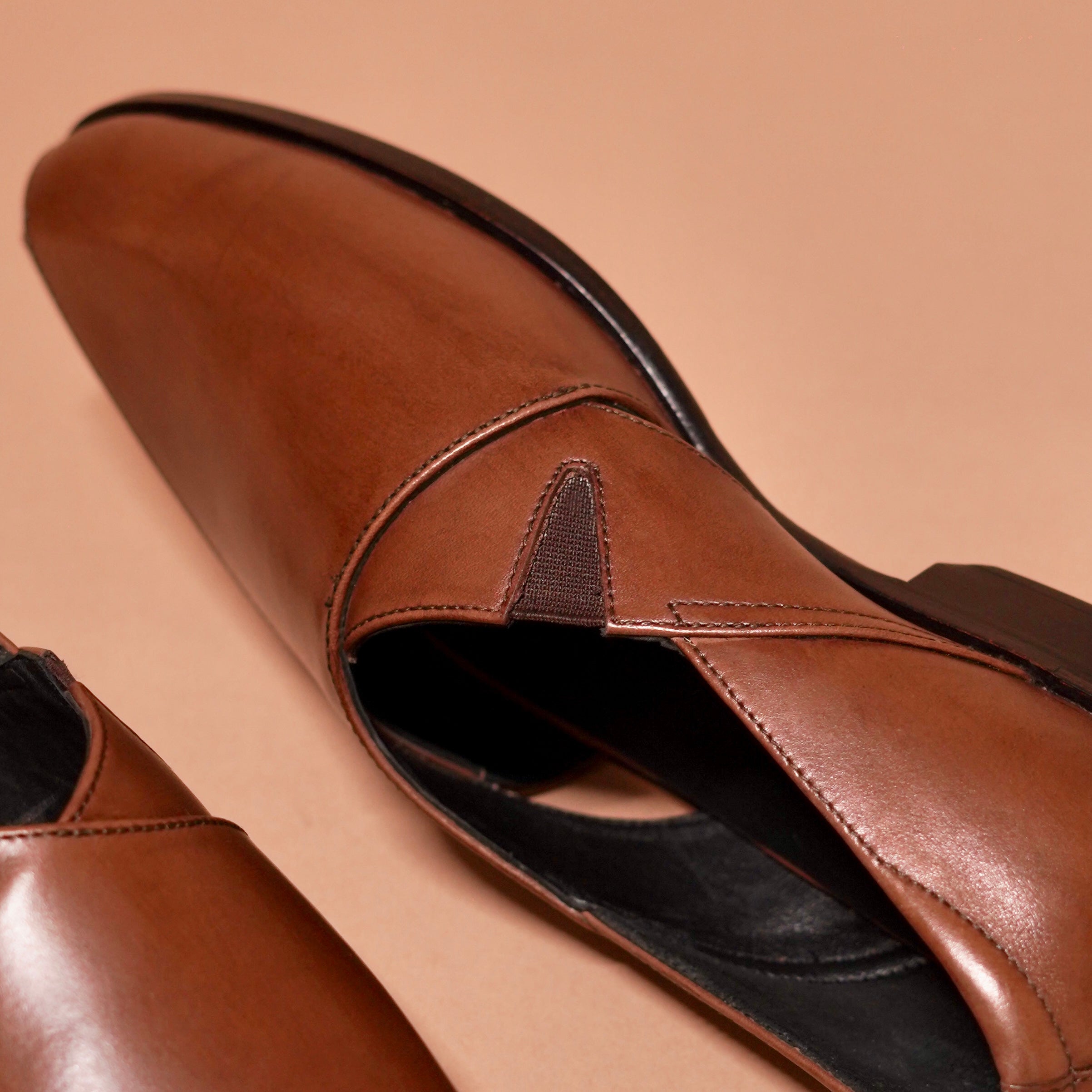 Close-up of Argentinian anti-skid leather sole on Pesha Scarpo Bruno