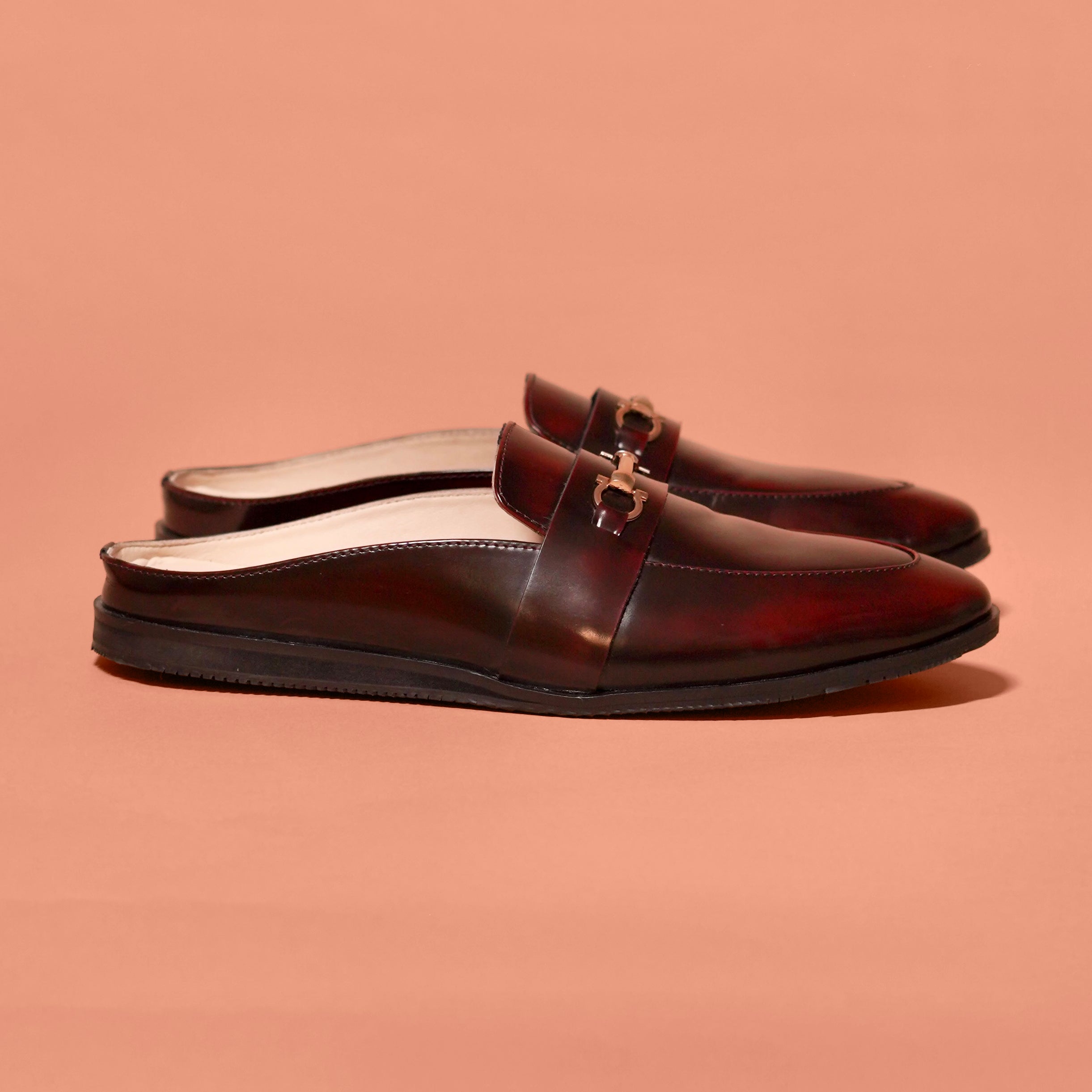 Hoffler Borgogno | Cherry patent leather mules