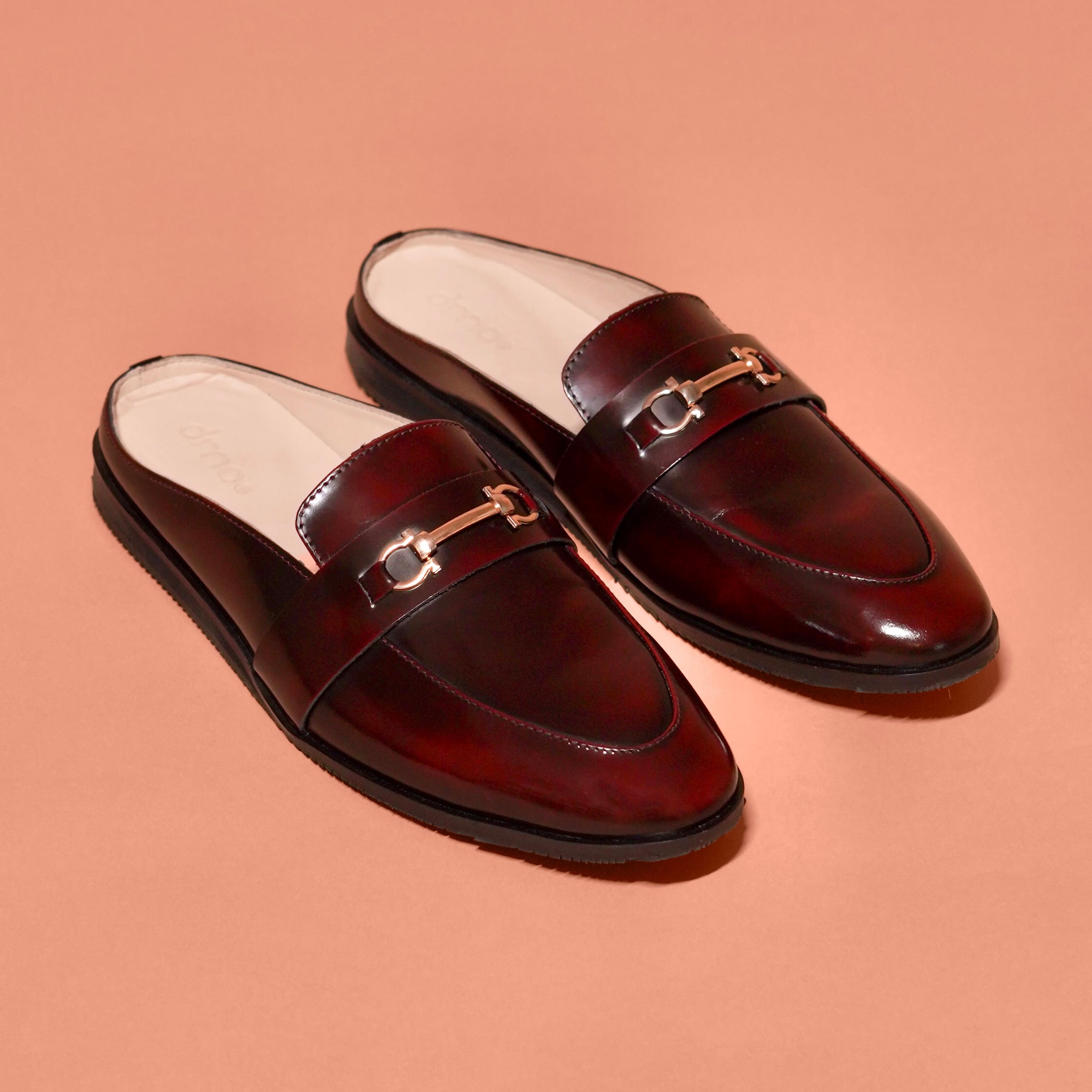 Hoffler Borgogno | Cherry patent leather mules