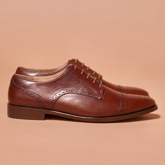 Side view of Bruno Piazzo showing the square toe and brogue pattern