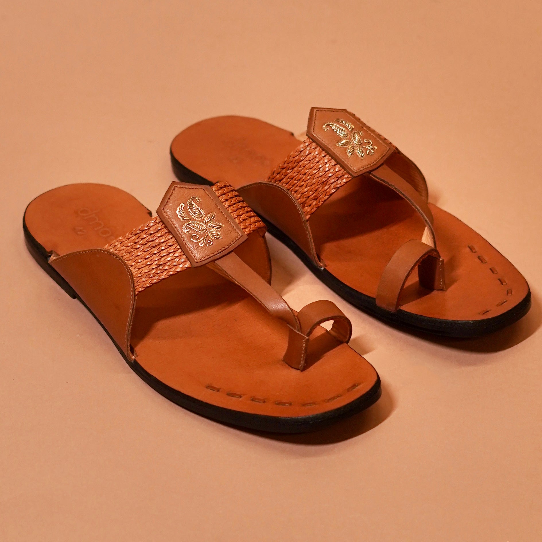 Brown Kolhapuri chappal for men