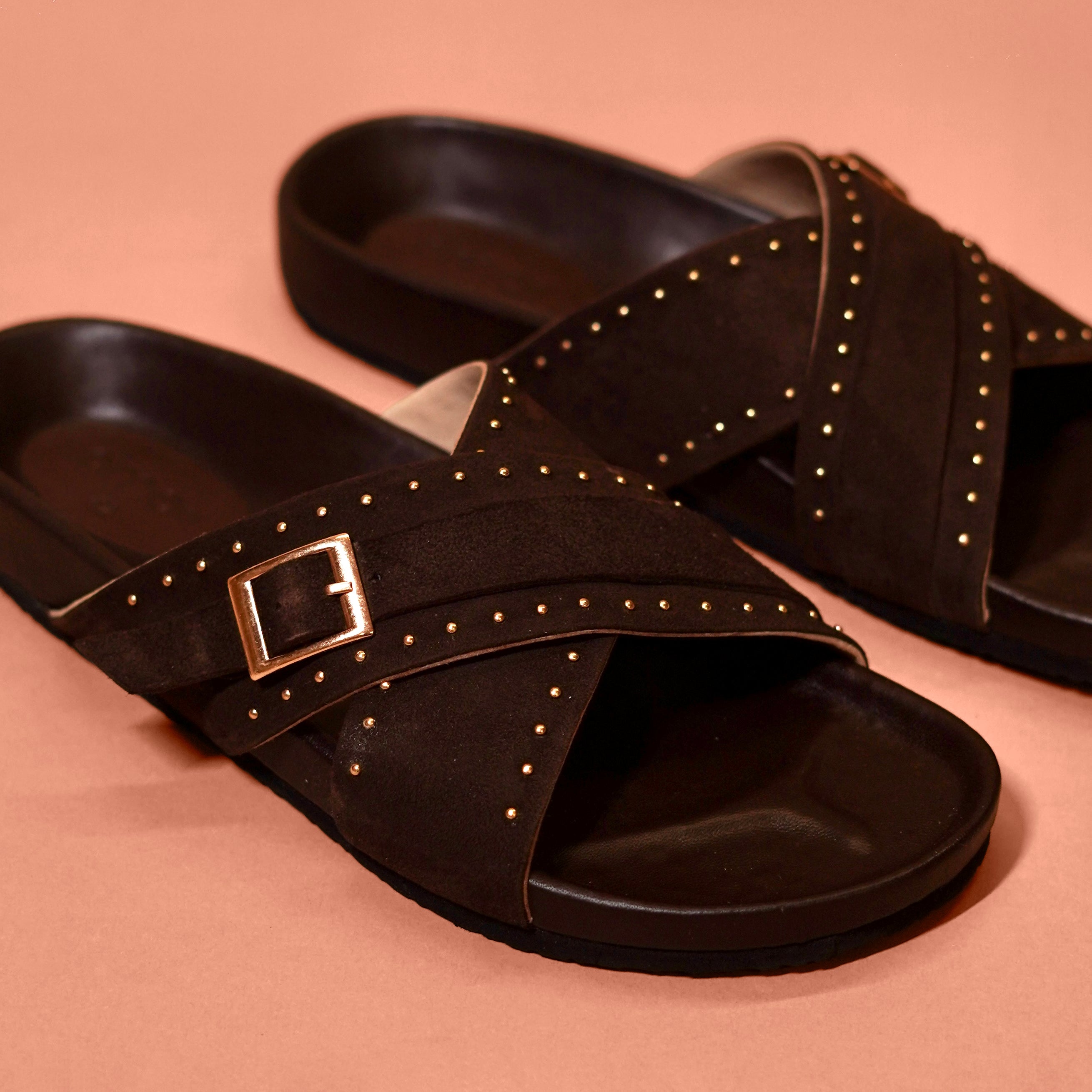 Corko Ferro Moro – Dark Brown Suede Cross Cork Sandals for Men