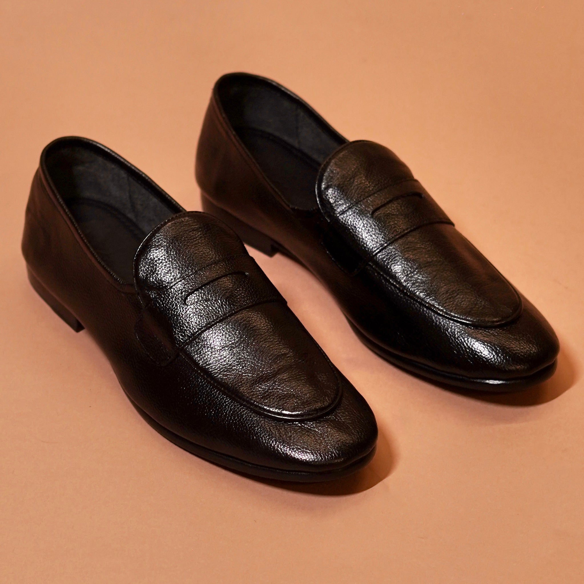 Flexo Nero | Black milled leather loafers