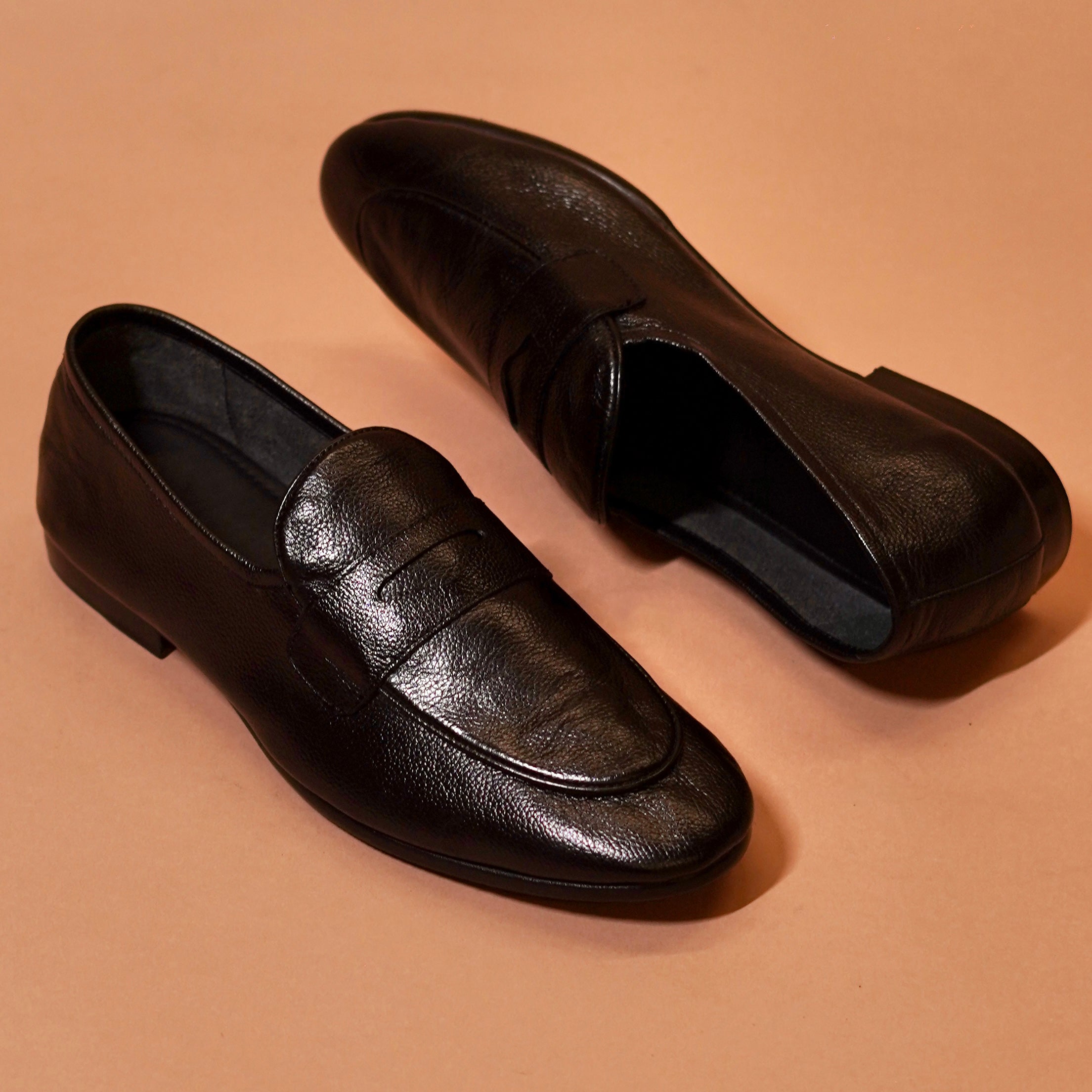 Flexo Nero | Black milled leather loafers