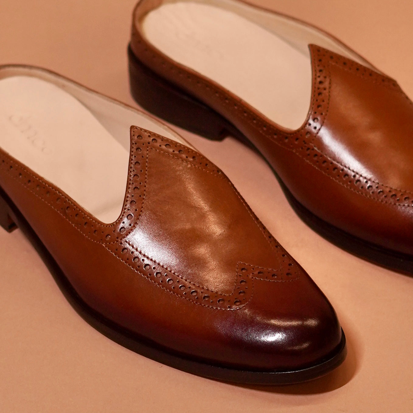 Close-up of brogue detailing