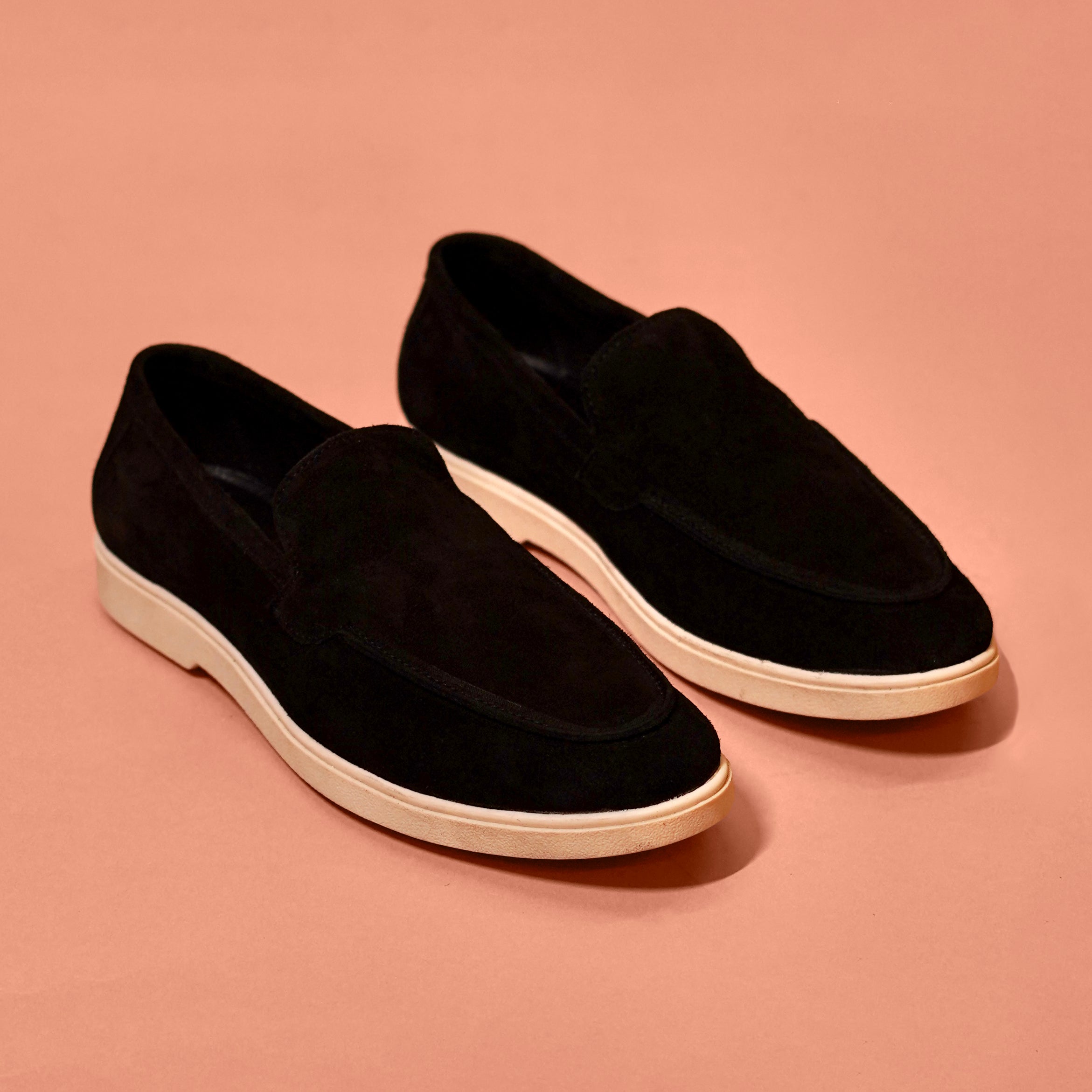 Nero Classico – Black Suede Loafers for Men
