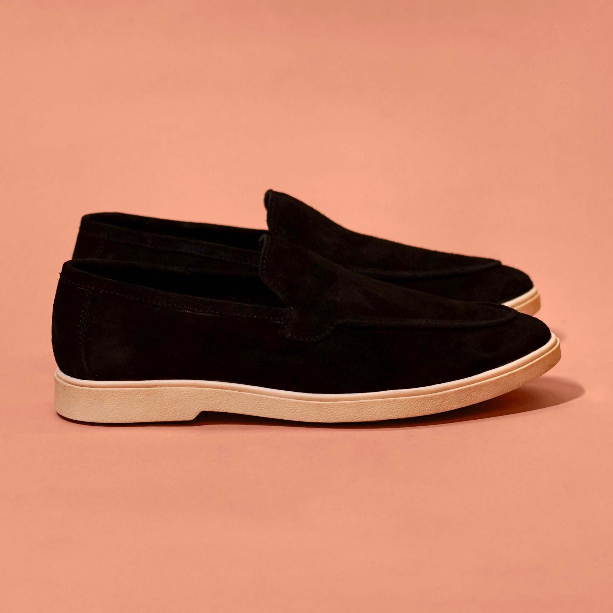 Nero Classico – Black Suede Loafers for Men