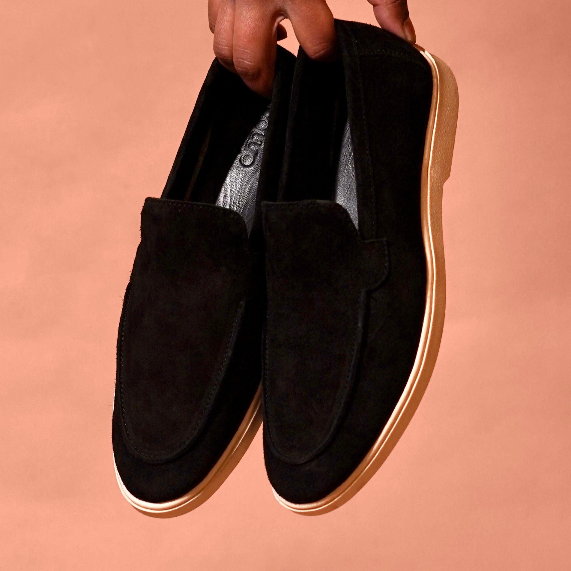 Nero Classico – Black Suede Loafers for Men