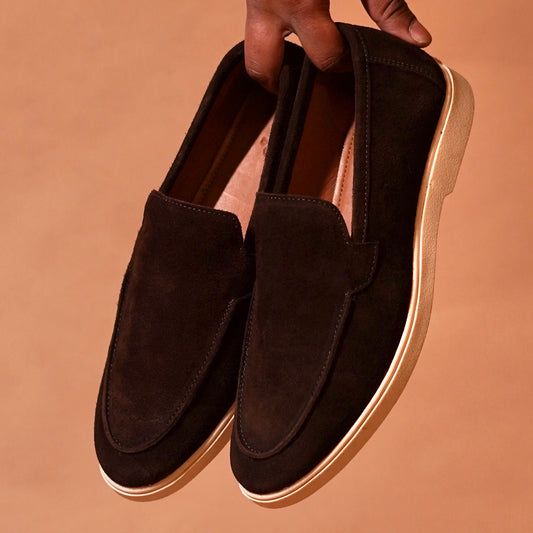 Top view of Marrone Classico loafers