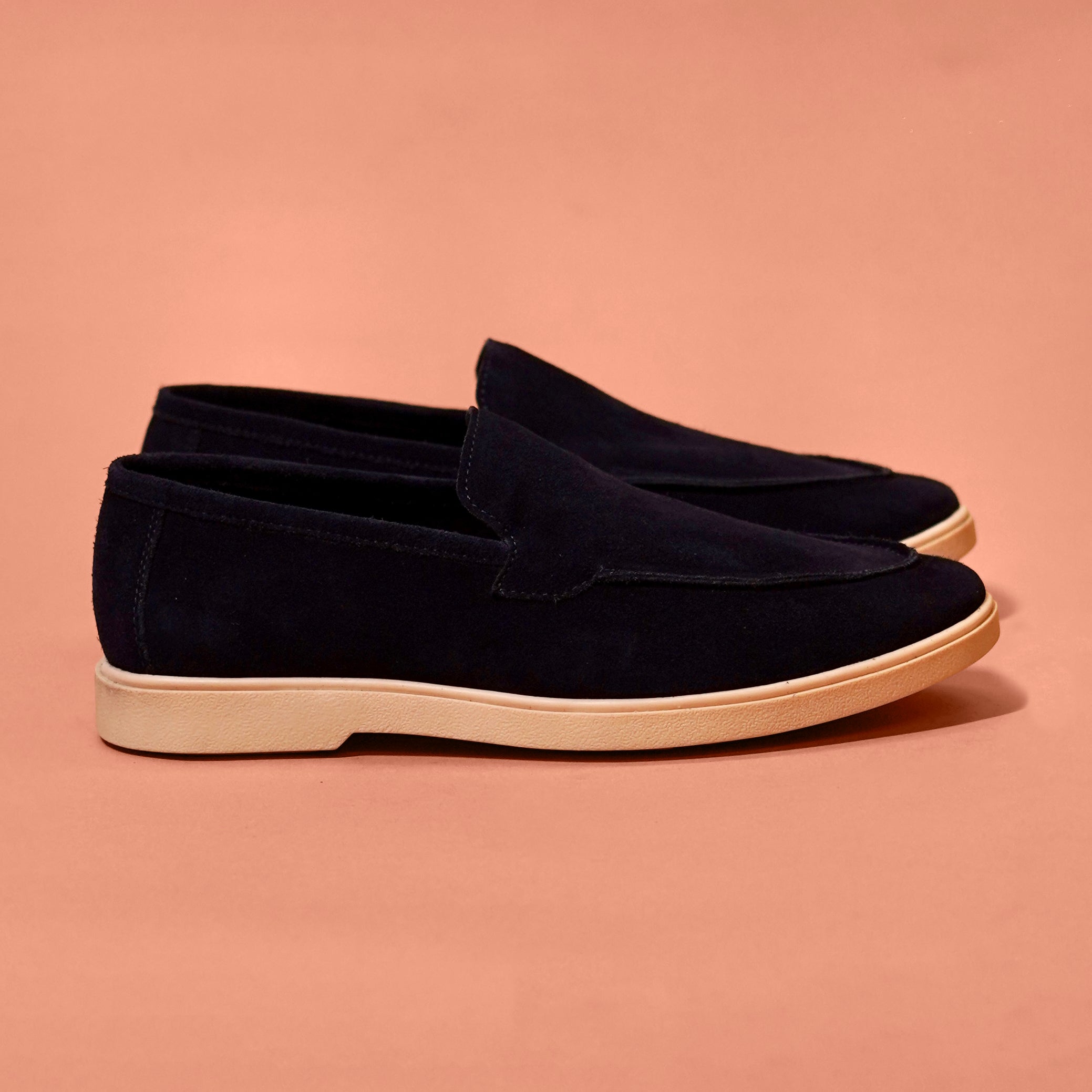 Blu Scuro – Navy Blue Suede Loafers for Men