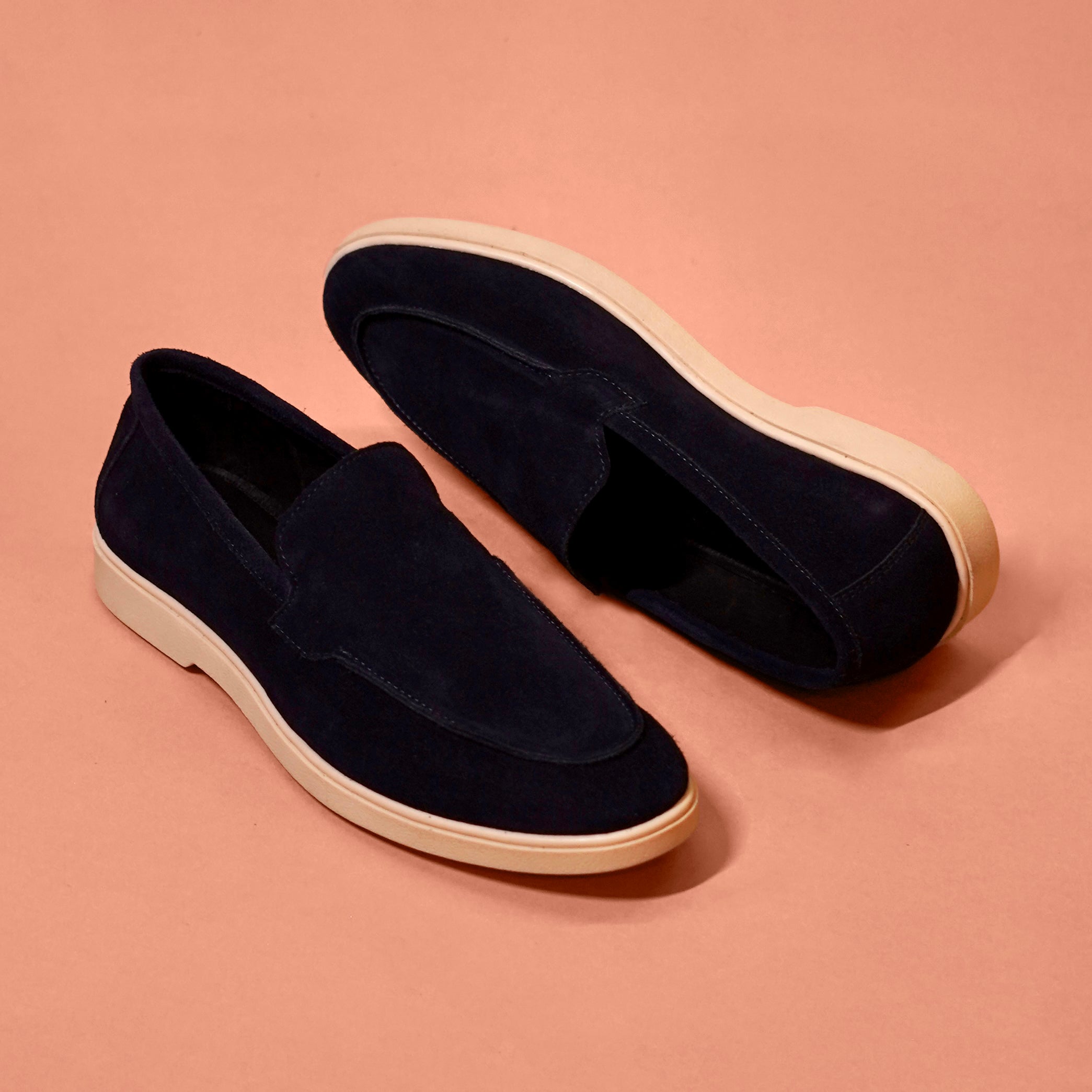 Blu Scuro – Navy Blue Suede Loafers for Men