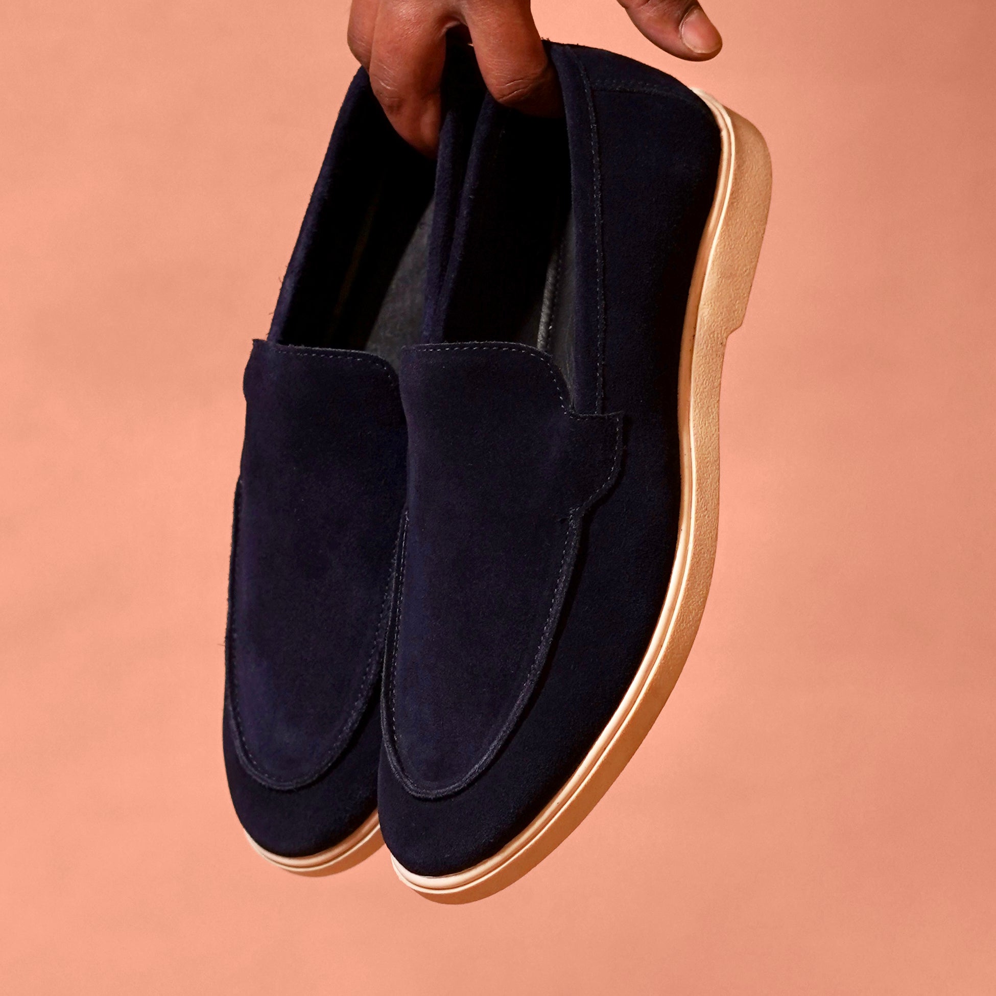 Blu Scuro – Navy Blue Suede Loafers for Men