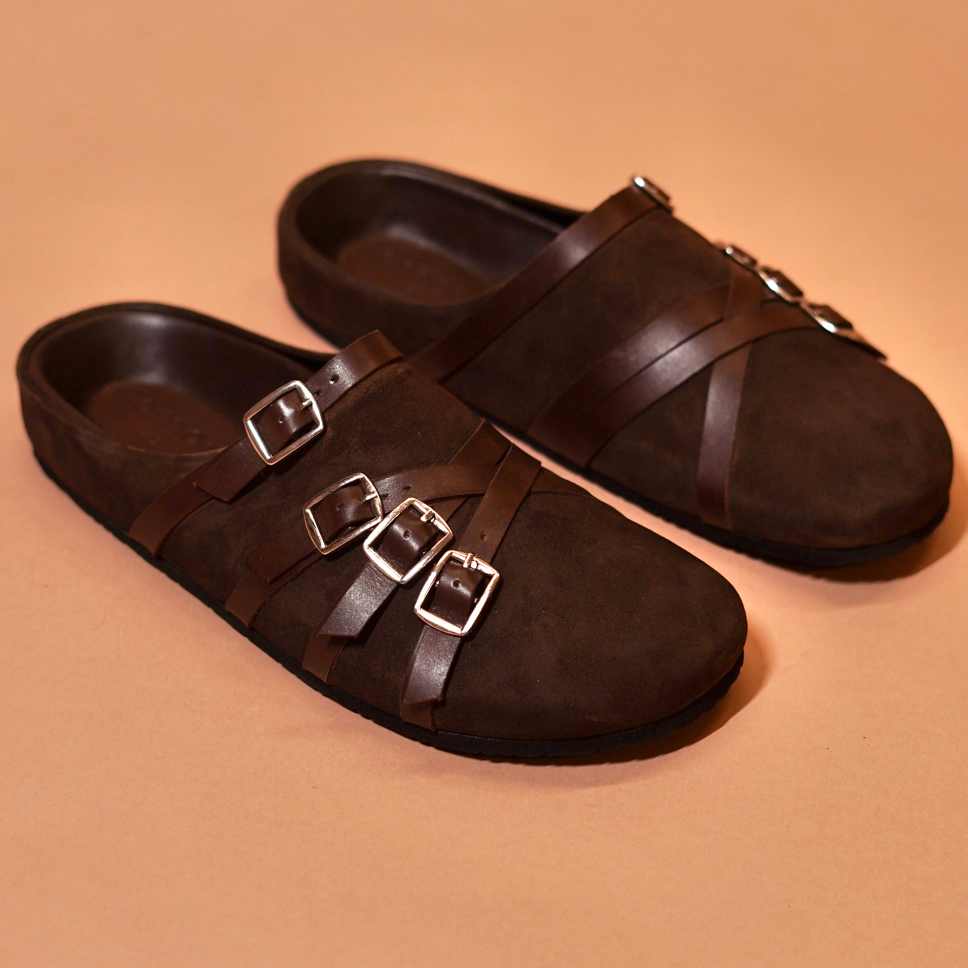 Close-up of leather strap detail