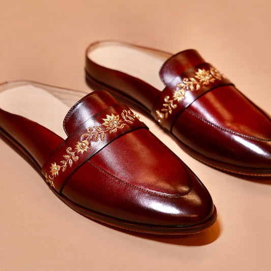 Close-up of embroidery detailing