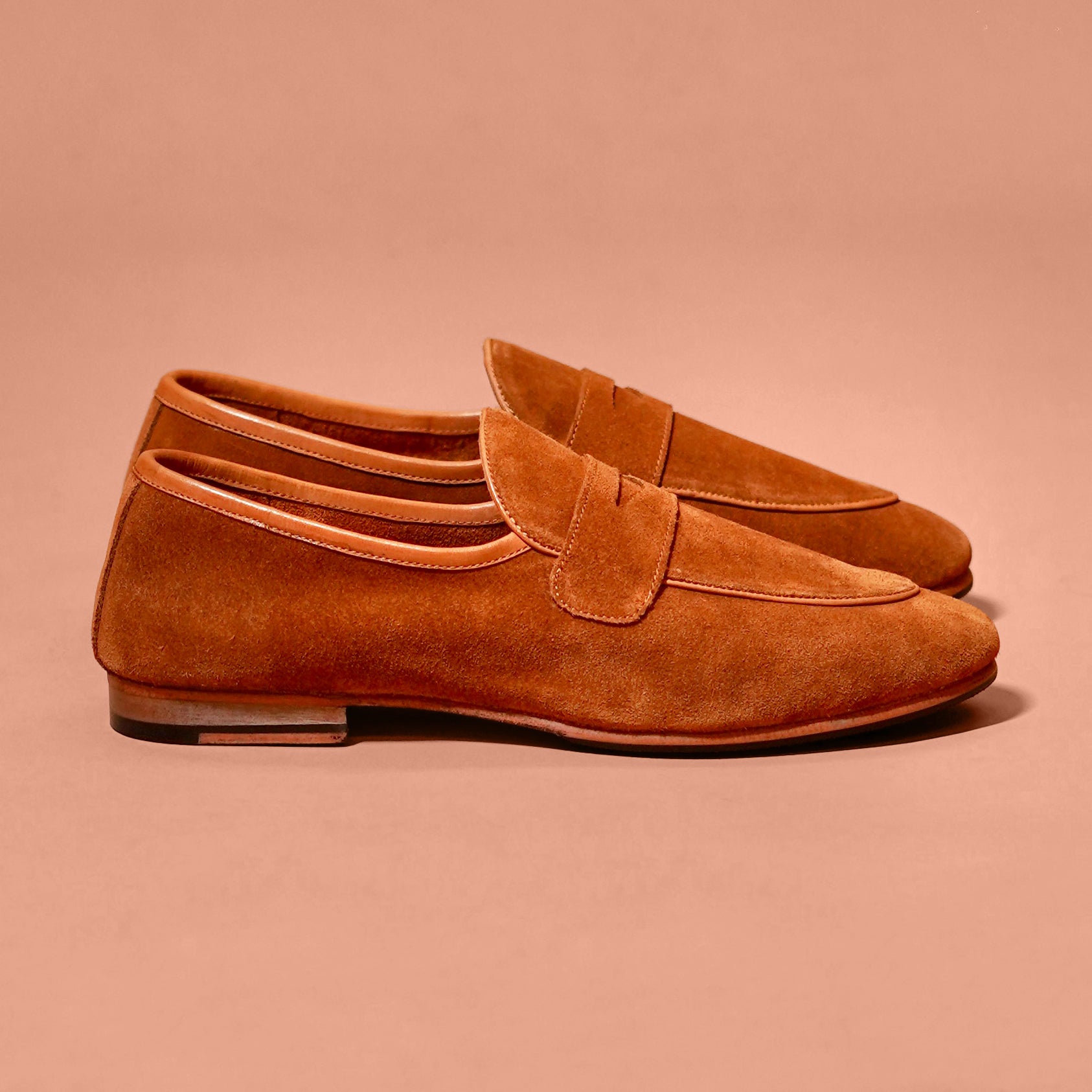 Flexo Tobacco – Tan Suede Leather Loafers for Men