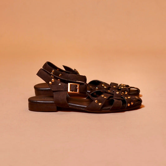 Studded strap slingback sandal