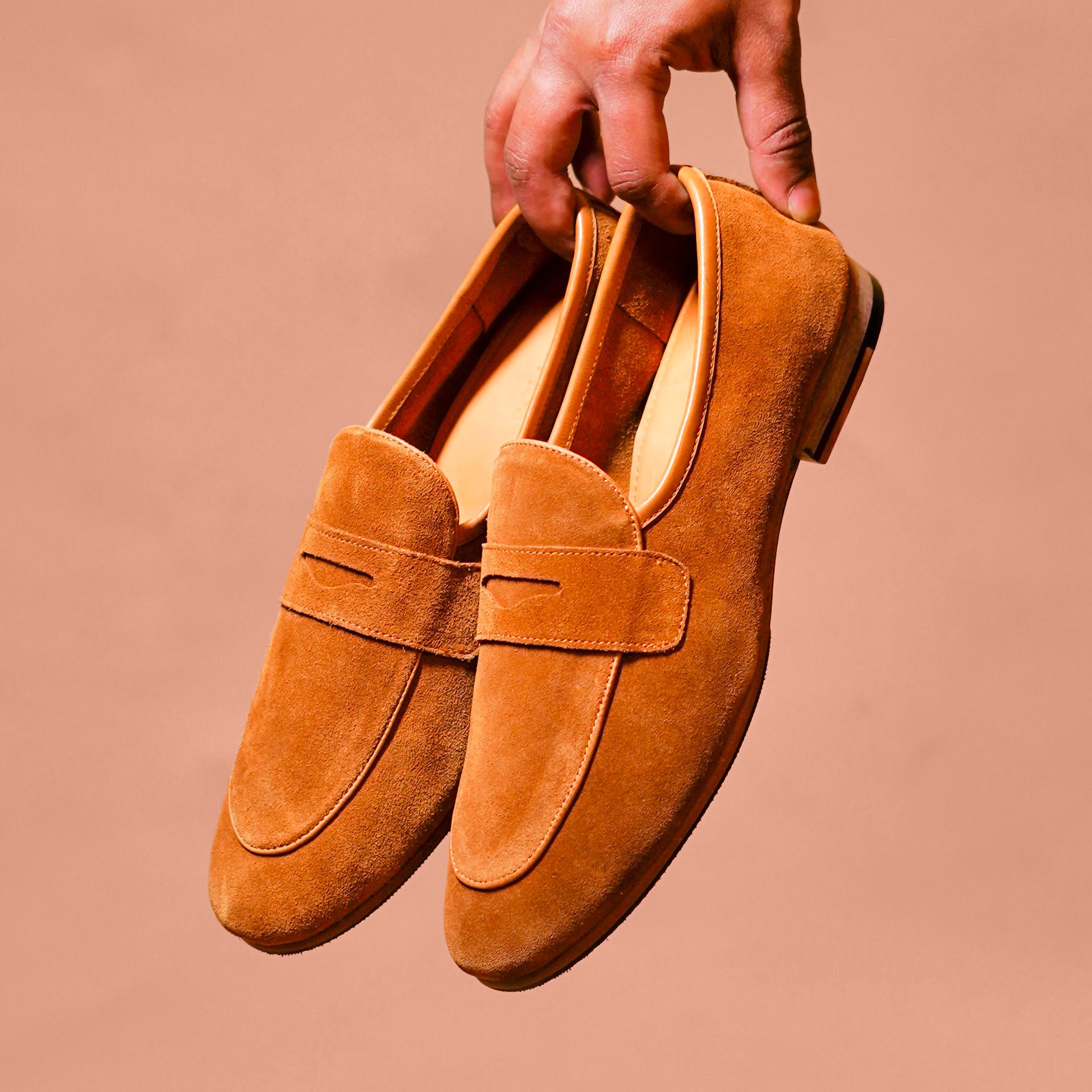 Flexo Tobacco – Tan Suede Leather Loafers for Men