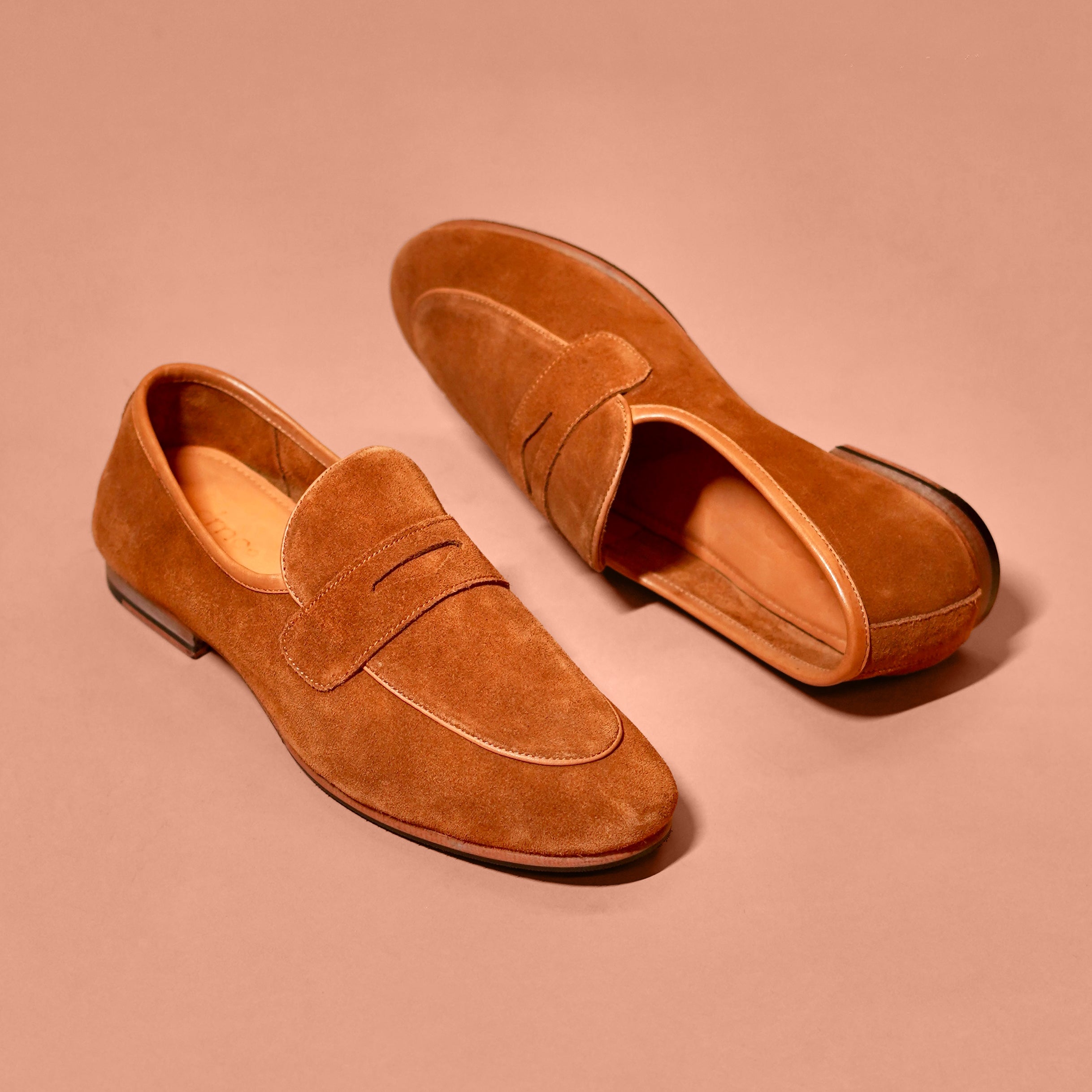 Flexo Tobacco – Tan Suede Leather Loafers for Men