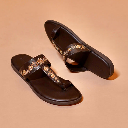  Gold embroidery detail on strap