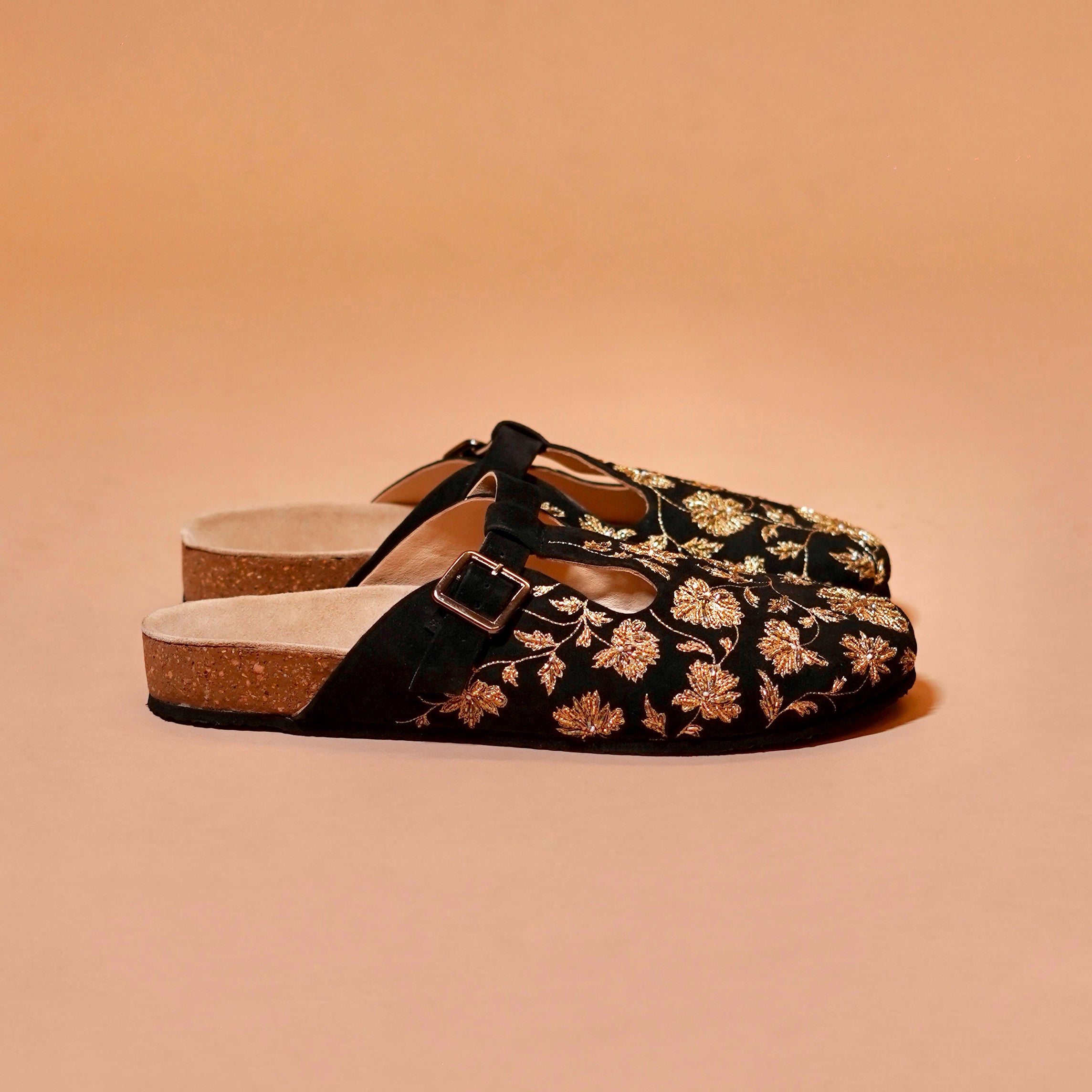 Cork footbed sandal design