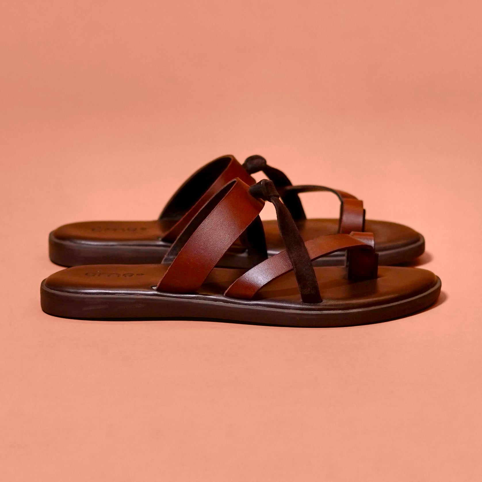Pelle Nera Bruno Slide – Brown Leather Sandal for Men
