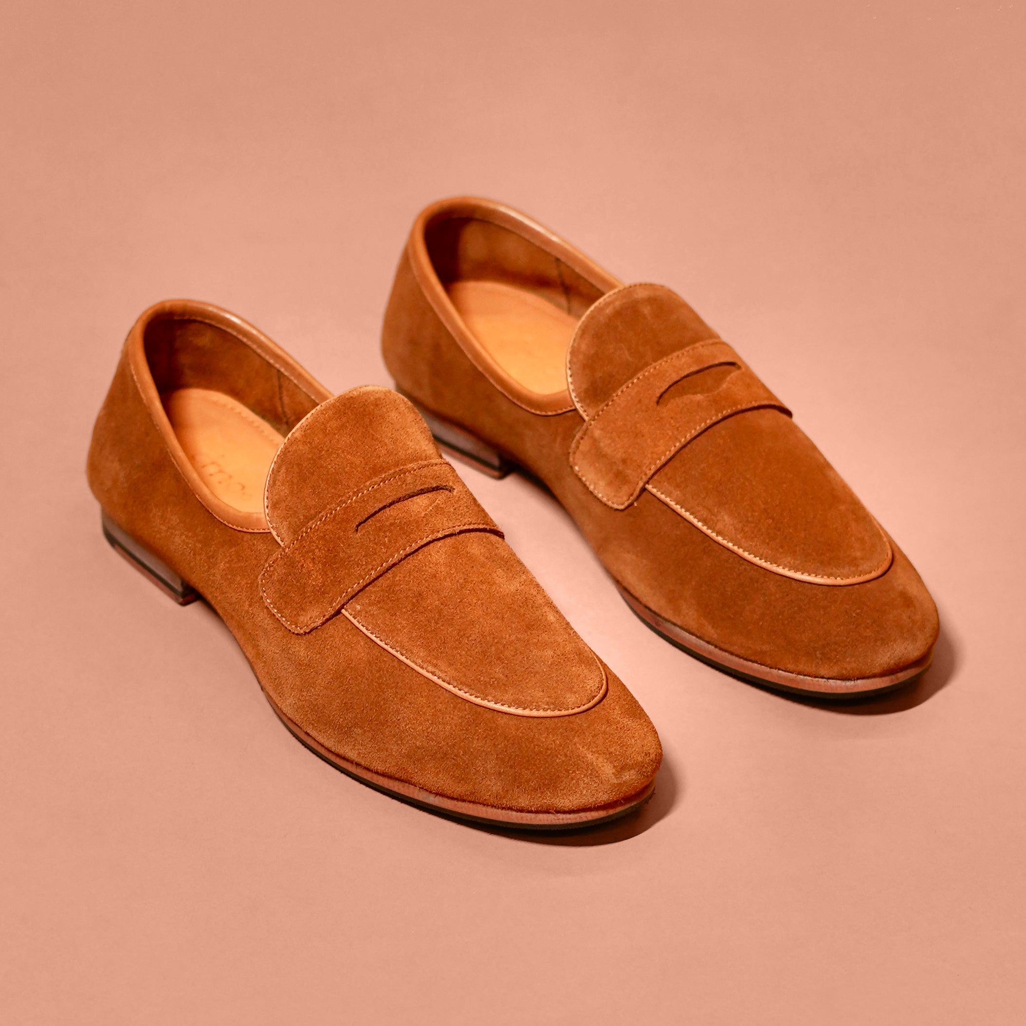 Flexo Tobacco – Tan Suede Leather Loafers for Men