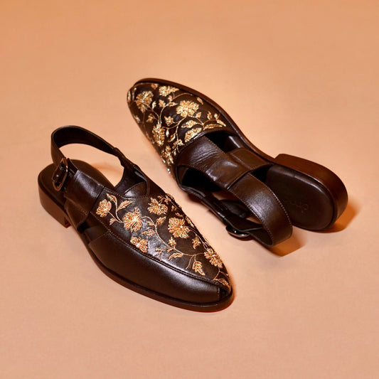 Close-up of embroidered upper flap