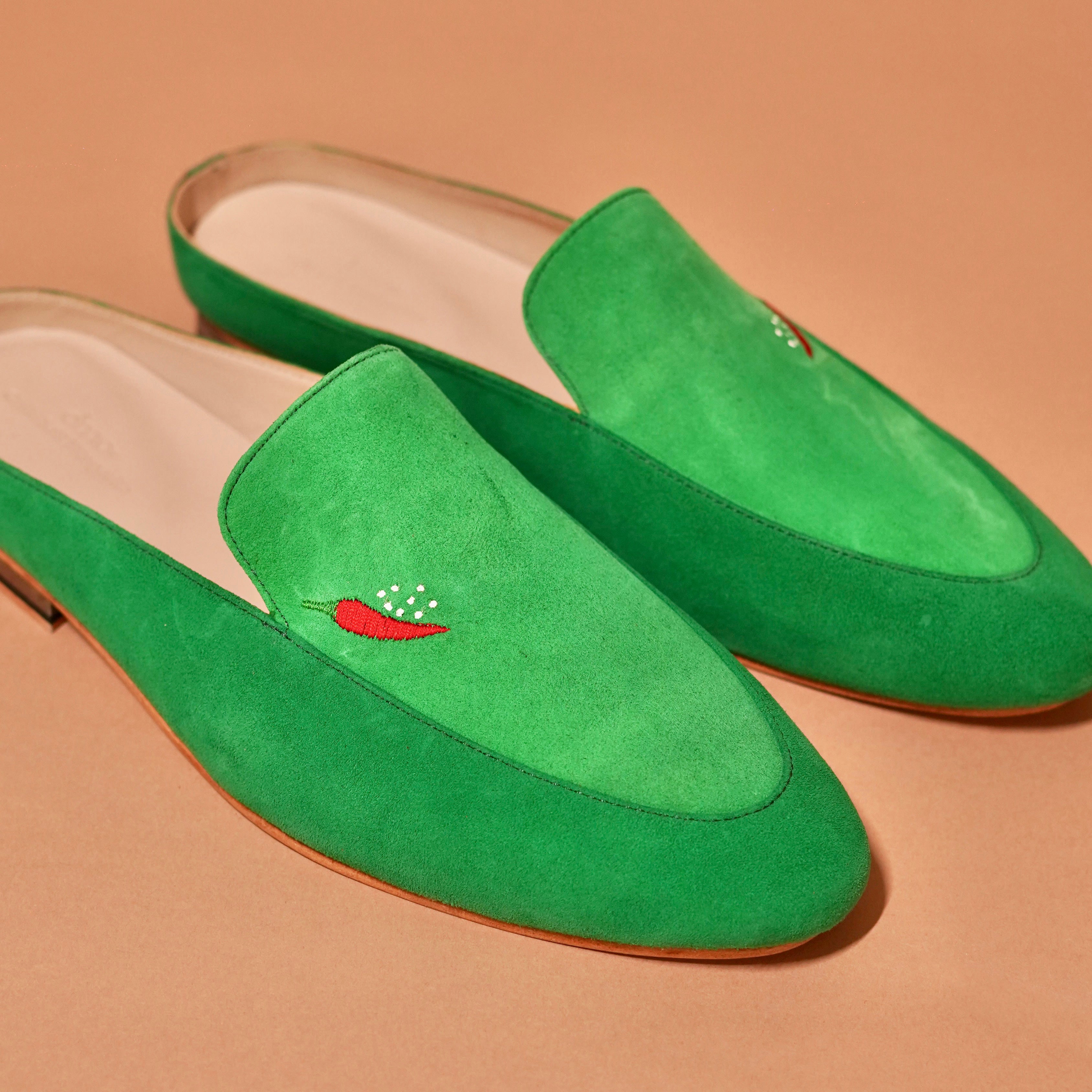 Close-up of chilli and salt stitched motif on Margarita Mule