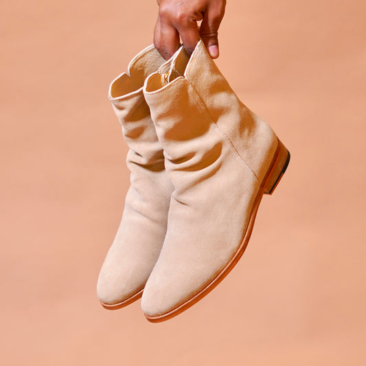 Genuine leather sole boots