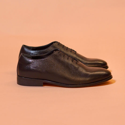 Premium milled leather lace-up shoes