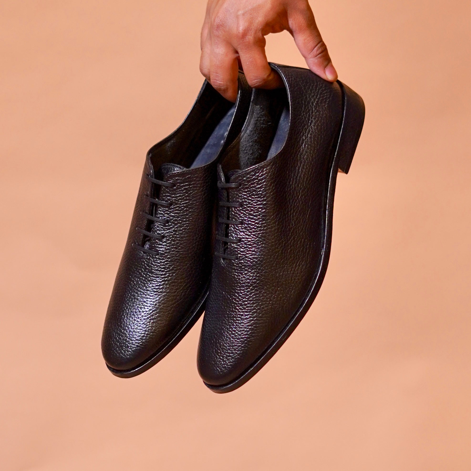 Minimal black leather shoes