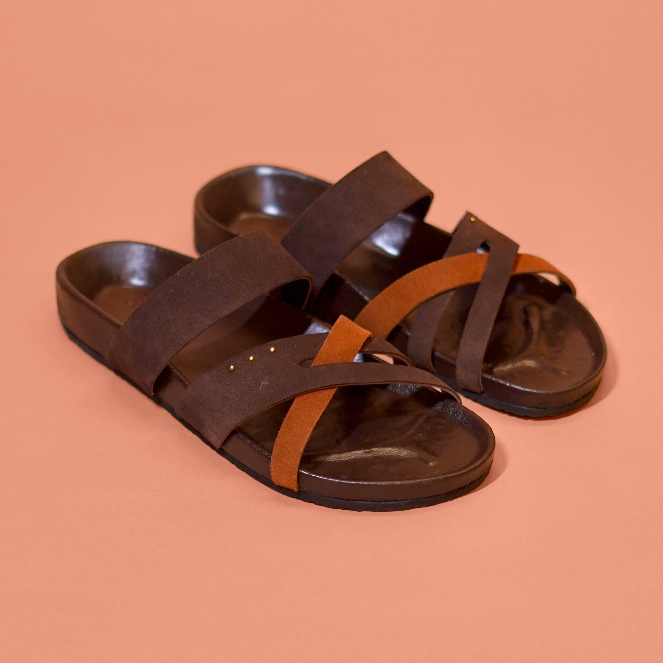 Corko Ombra Terra – Dark Brown Suede Cork Sandals for Men
