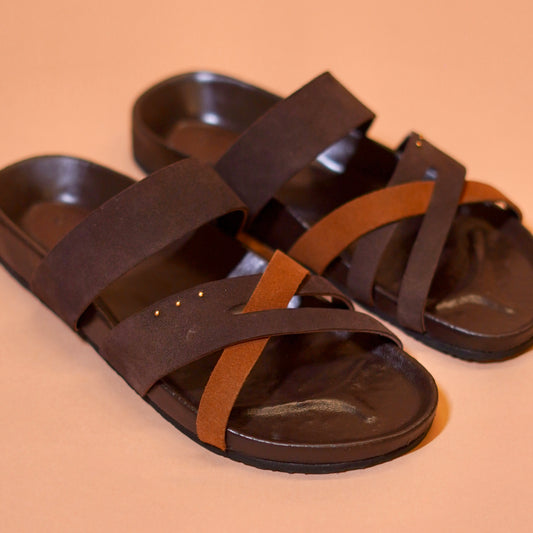 Cushioned cork footbed sandal
