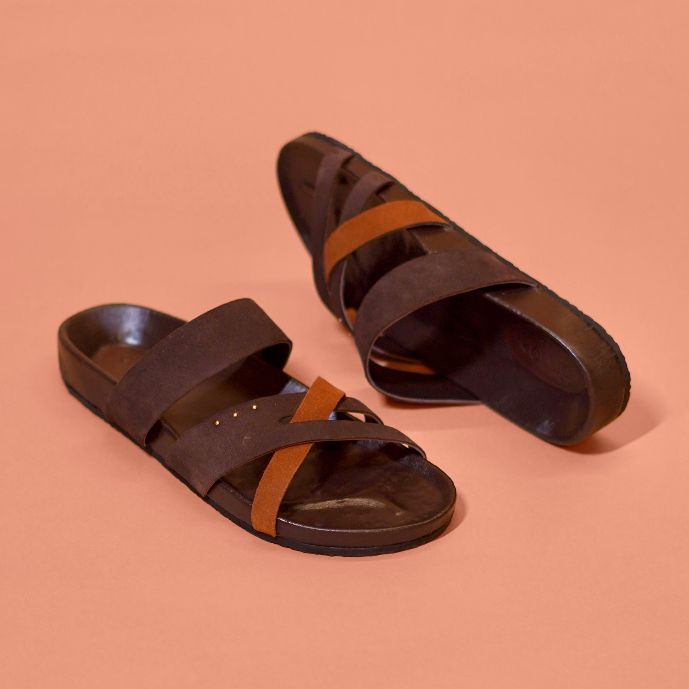 Corko Ombra Terra – Dark Brown Suede Cork Sandals for Men