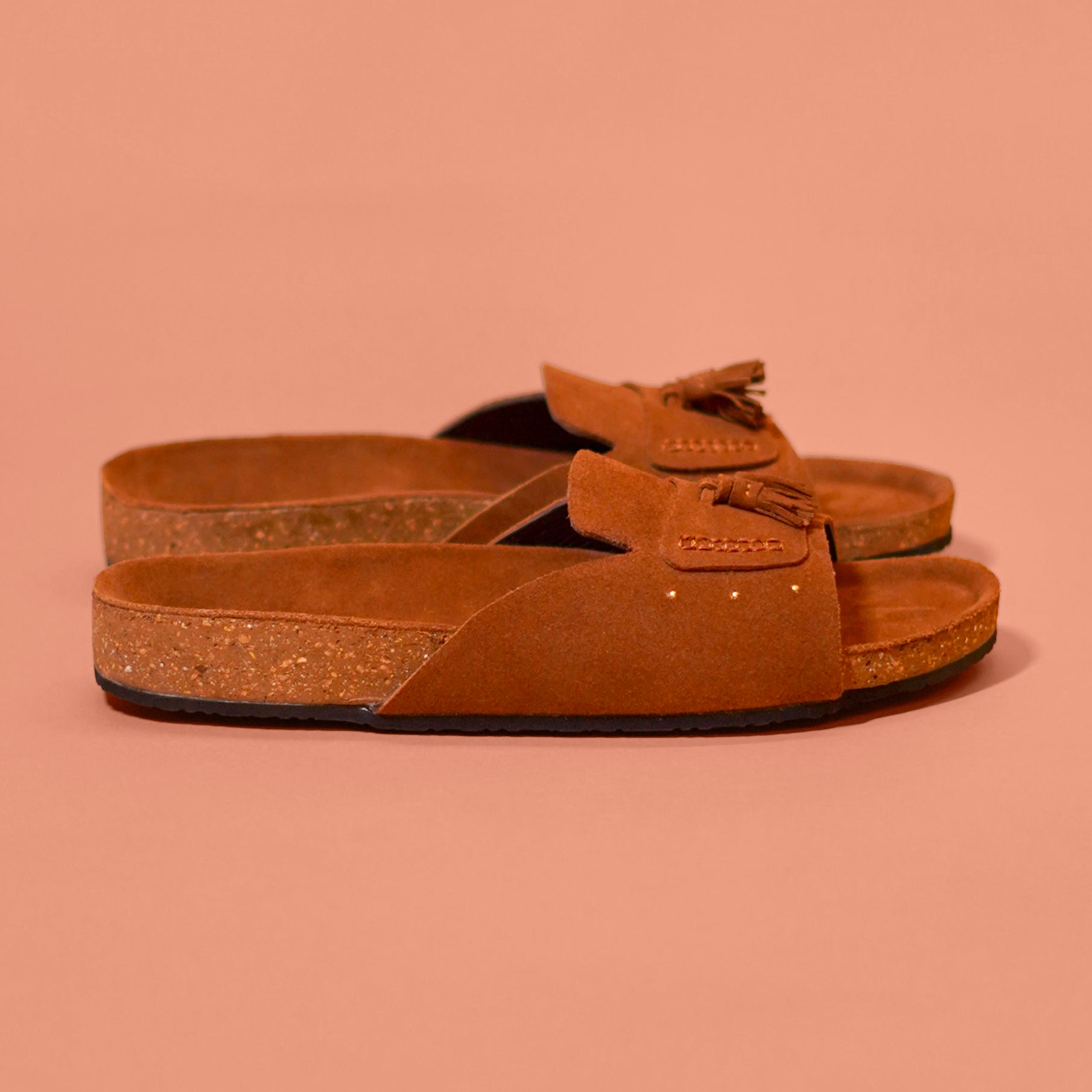 Corko Tasso Classico – Tan Cork Sliders for Men