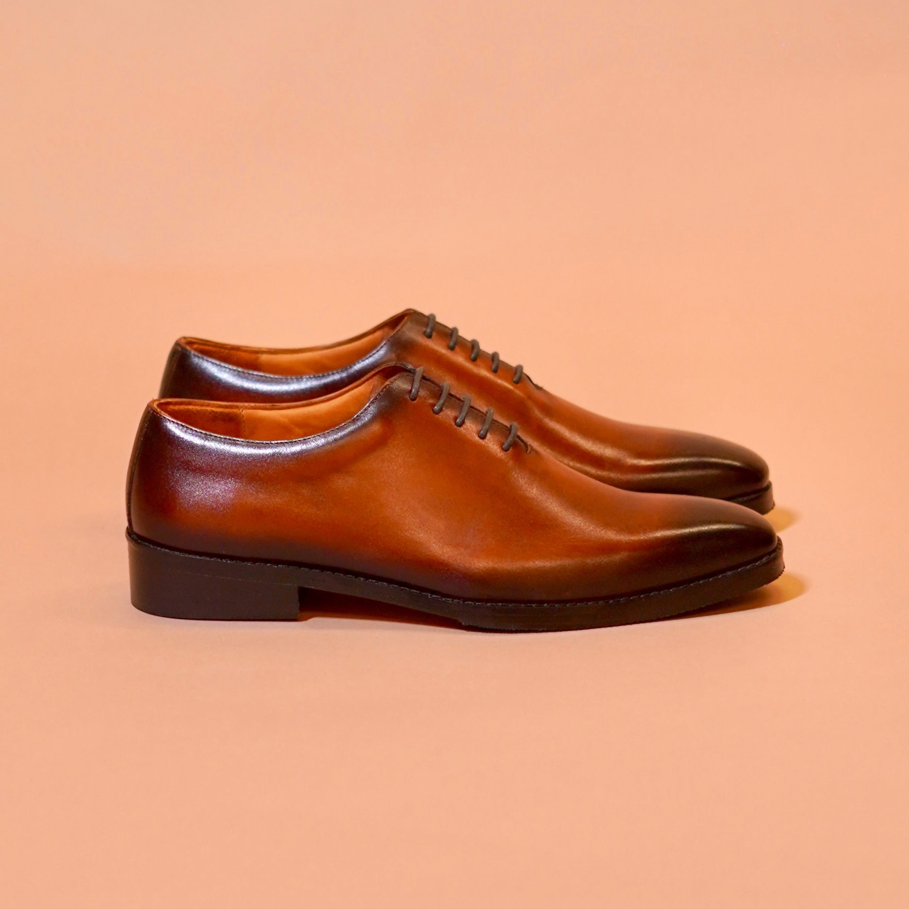 Premium brown lace-up dress shoes