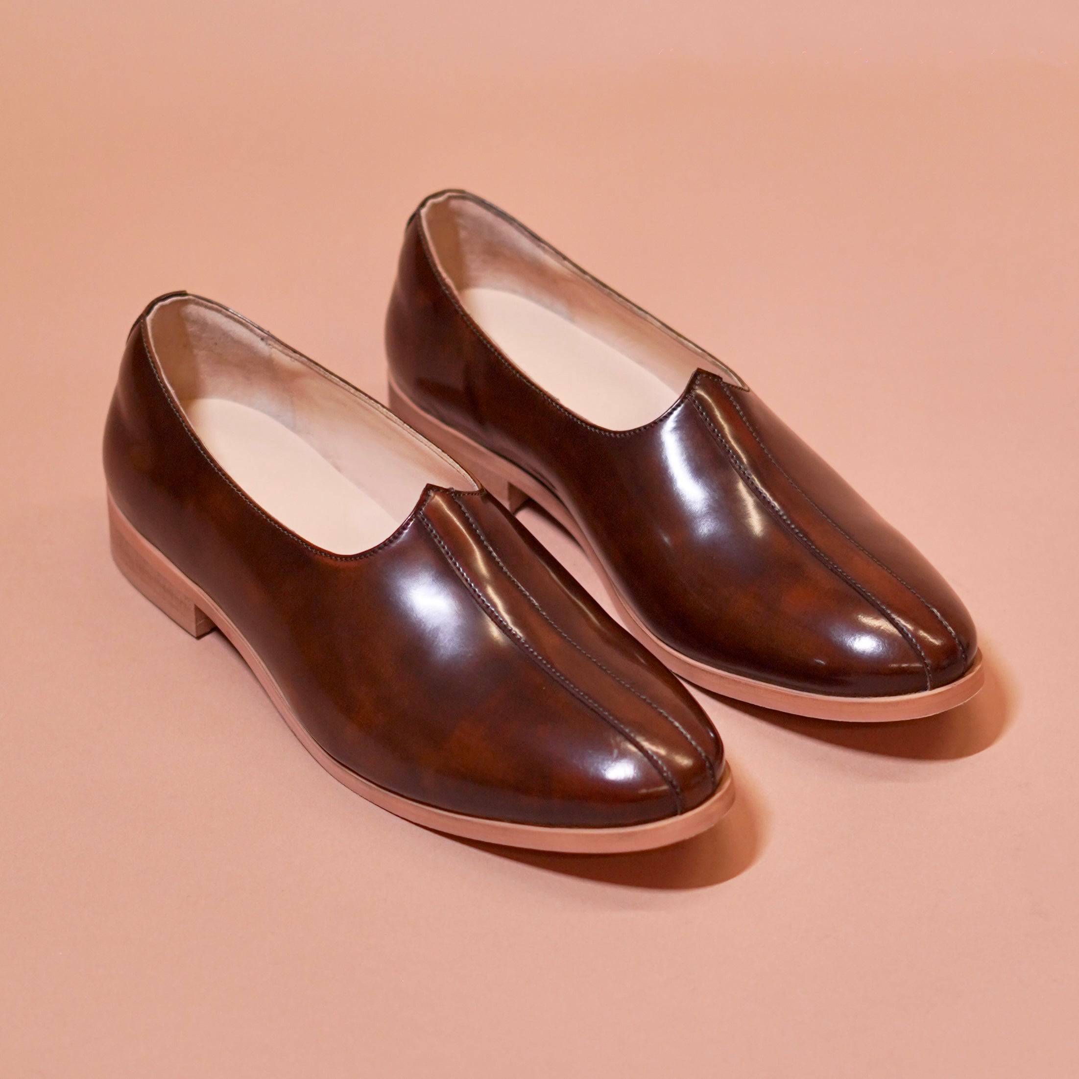 Ethnico Chocro | Dark Brown dual-tone leather Mojris