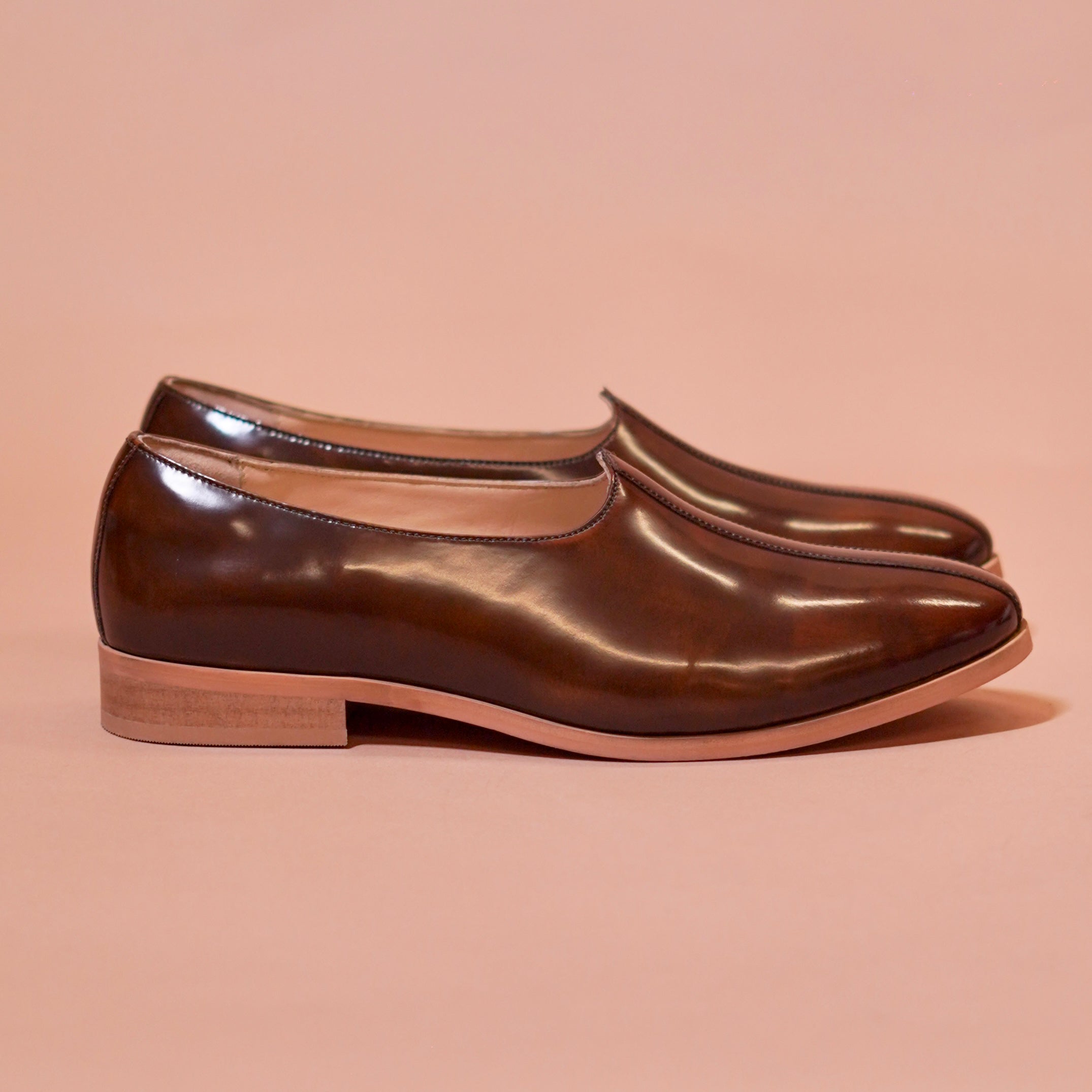 Ethnico Chocro | Dark Brown dual-tone leather Mojris