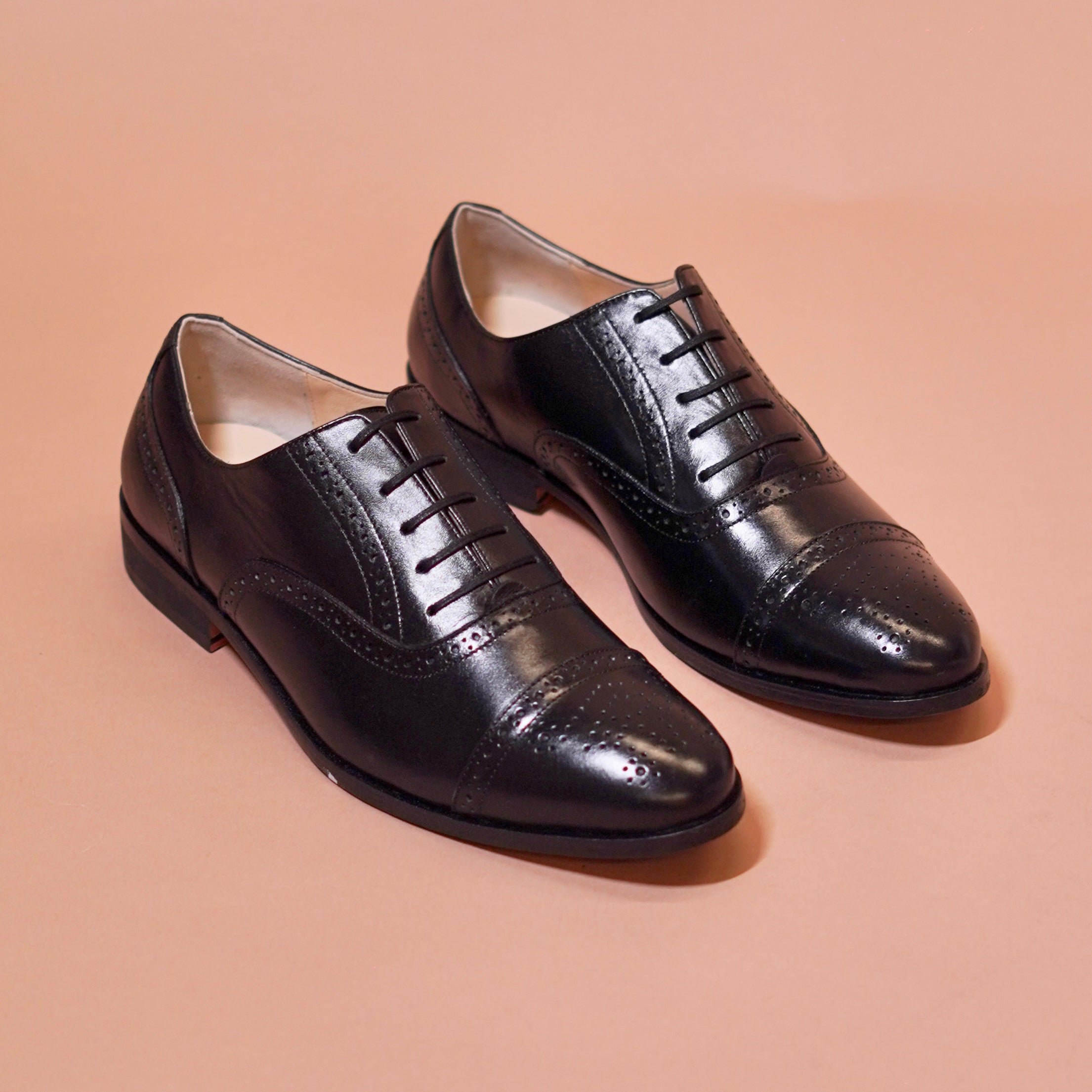 Classic black cap-toe Oxford
