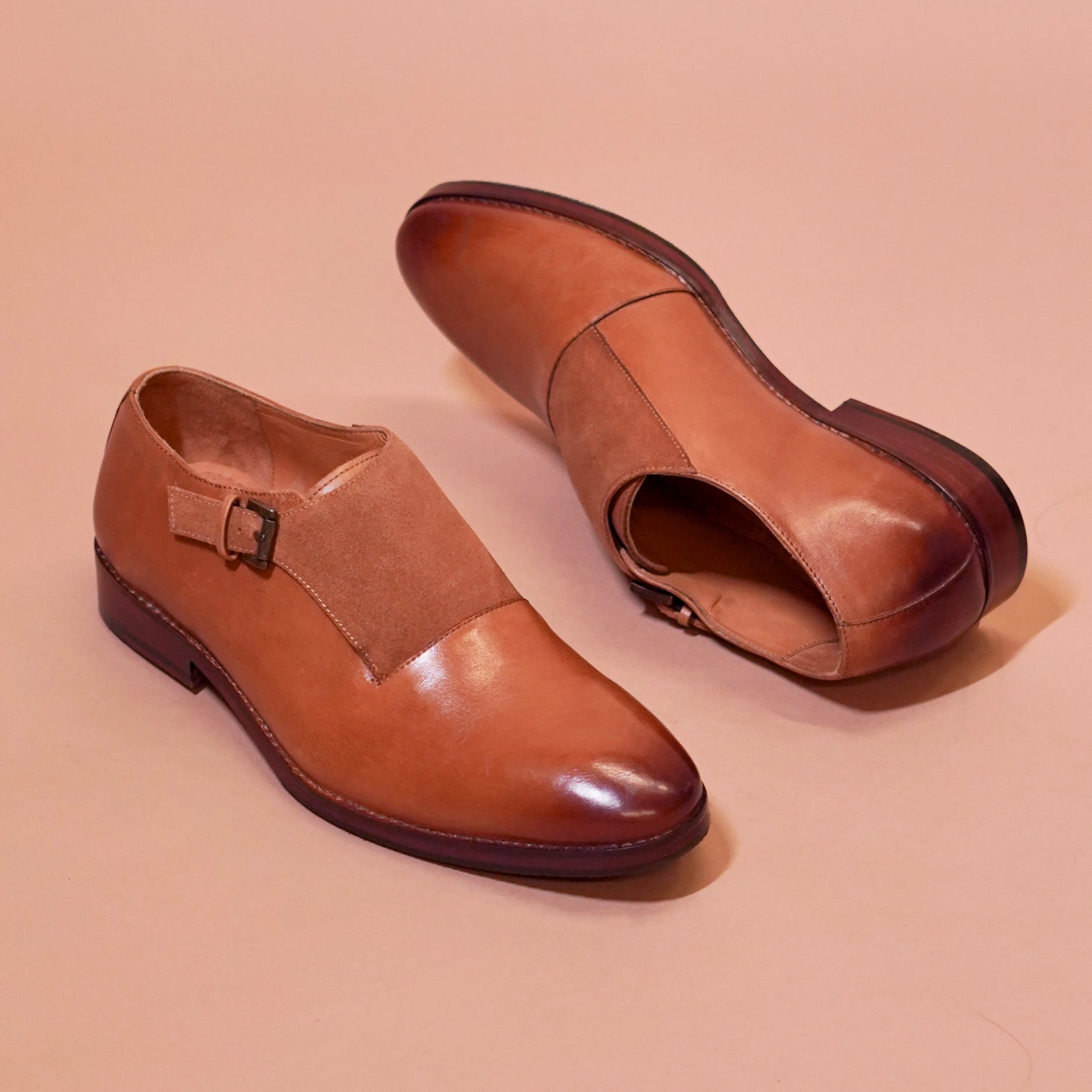 Monaco | Two-toned brown leather monkstraps