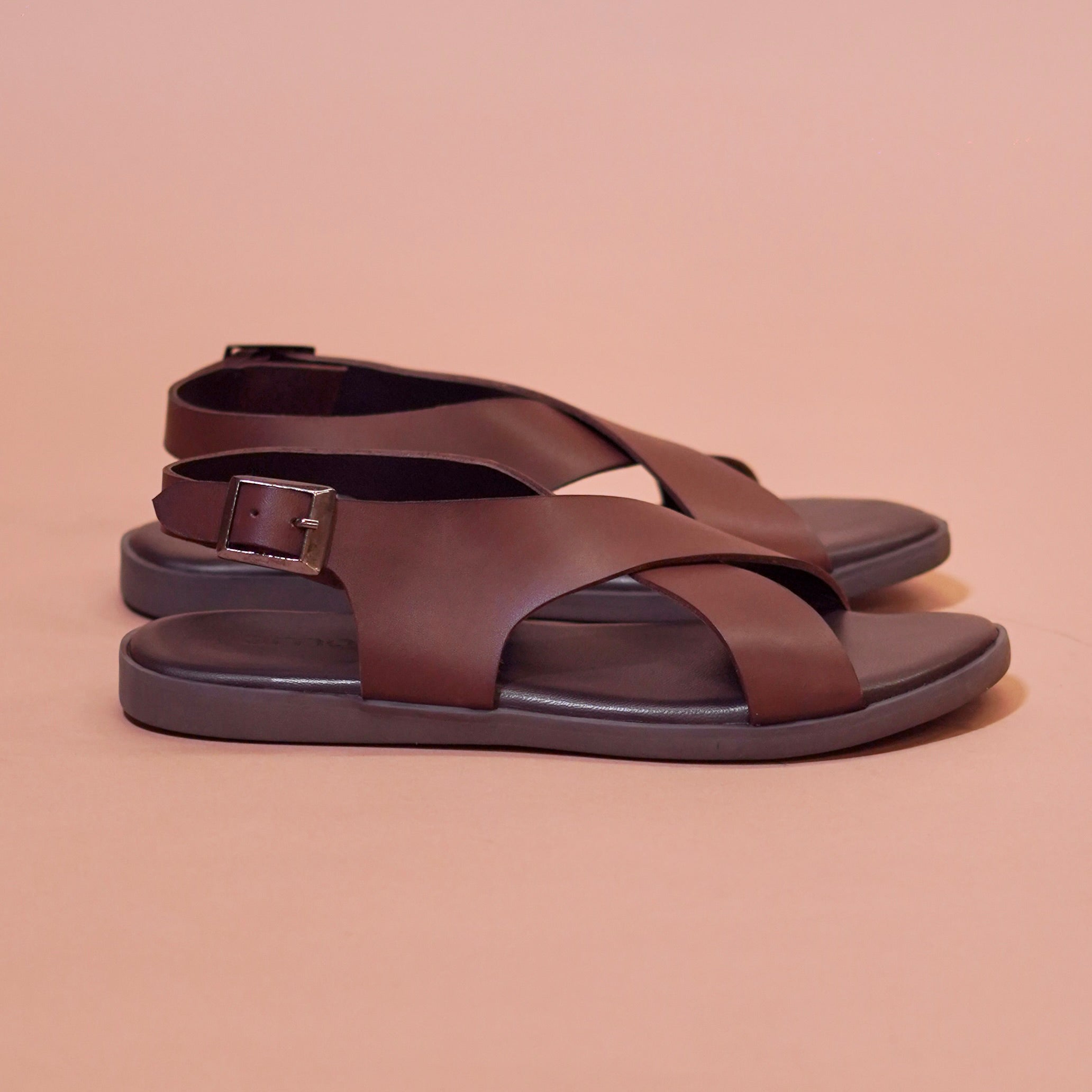 Pelle Tannino | Tan cross strap traditional leather sandal