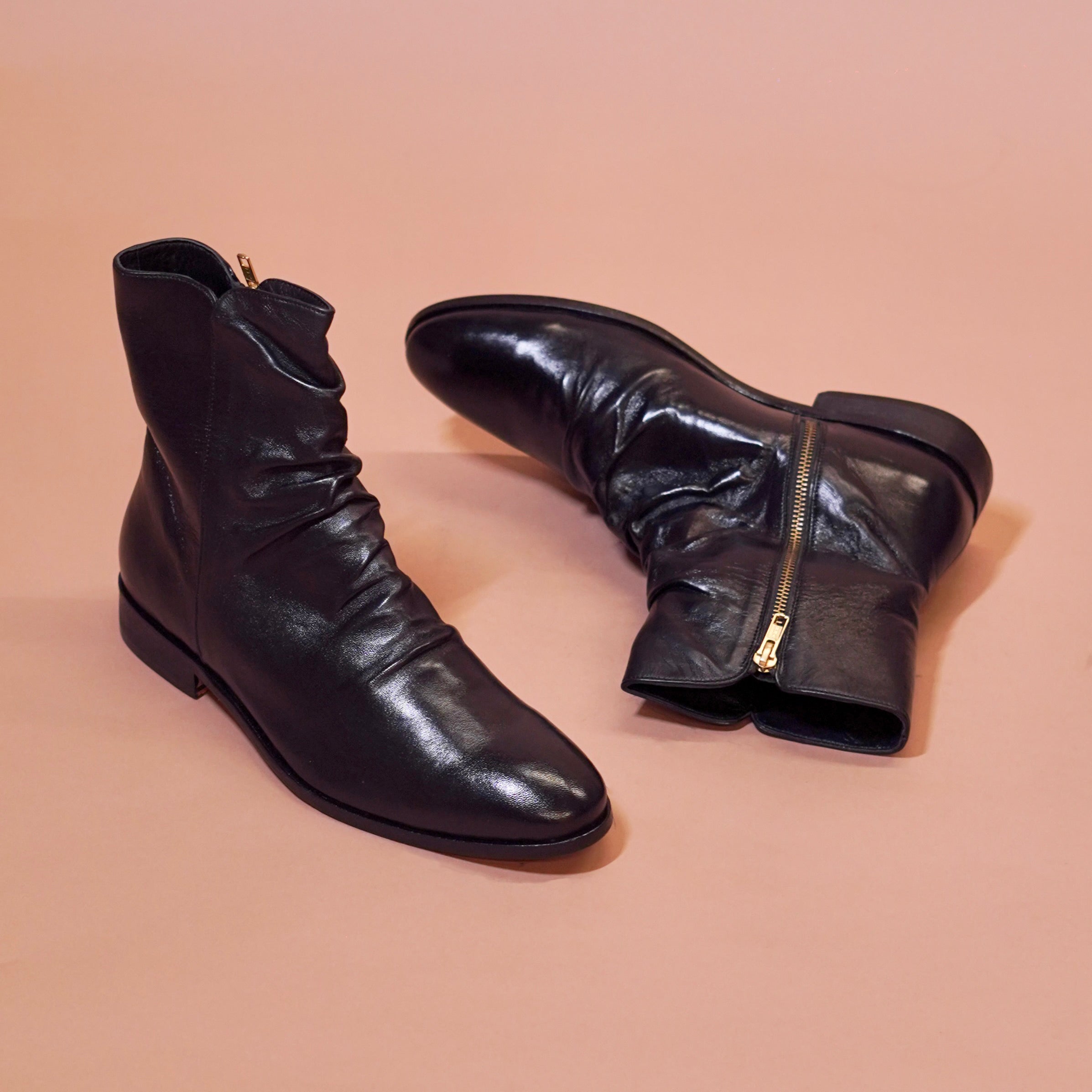 Sprazzo Carbonio | Wrinkled nappa leather boots